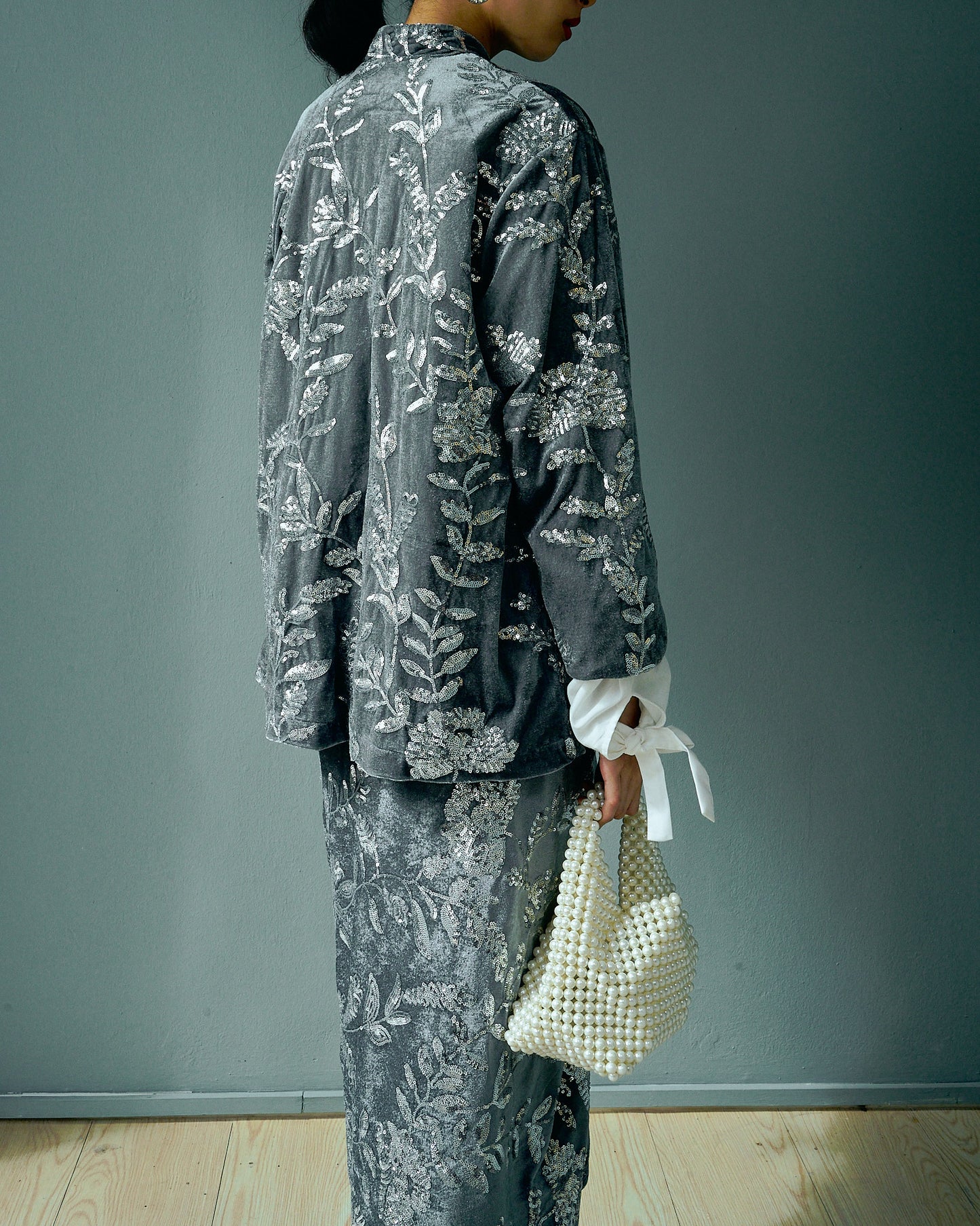 ZIYA Silver Sequin Velvet Set