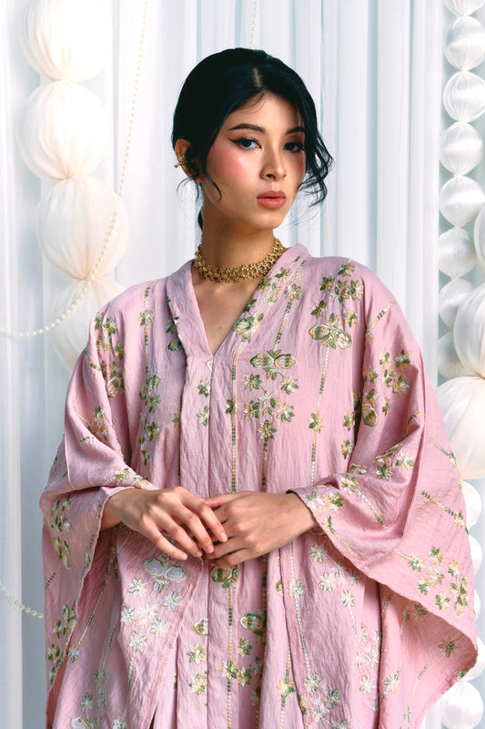 ARYA Beaded Kafaya in Pink