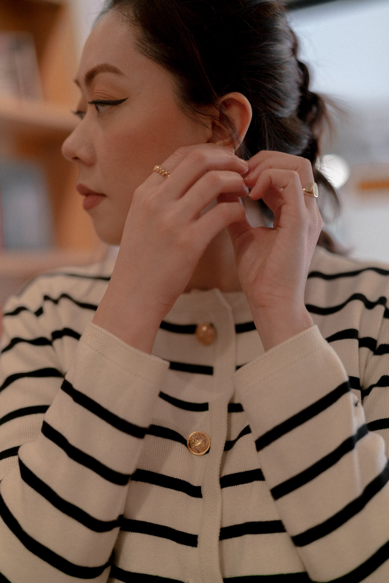 Marie Cardigan in Black/White
