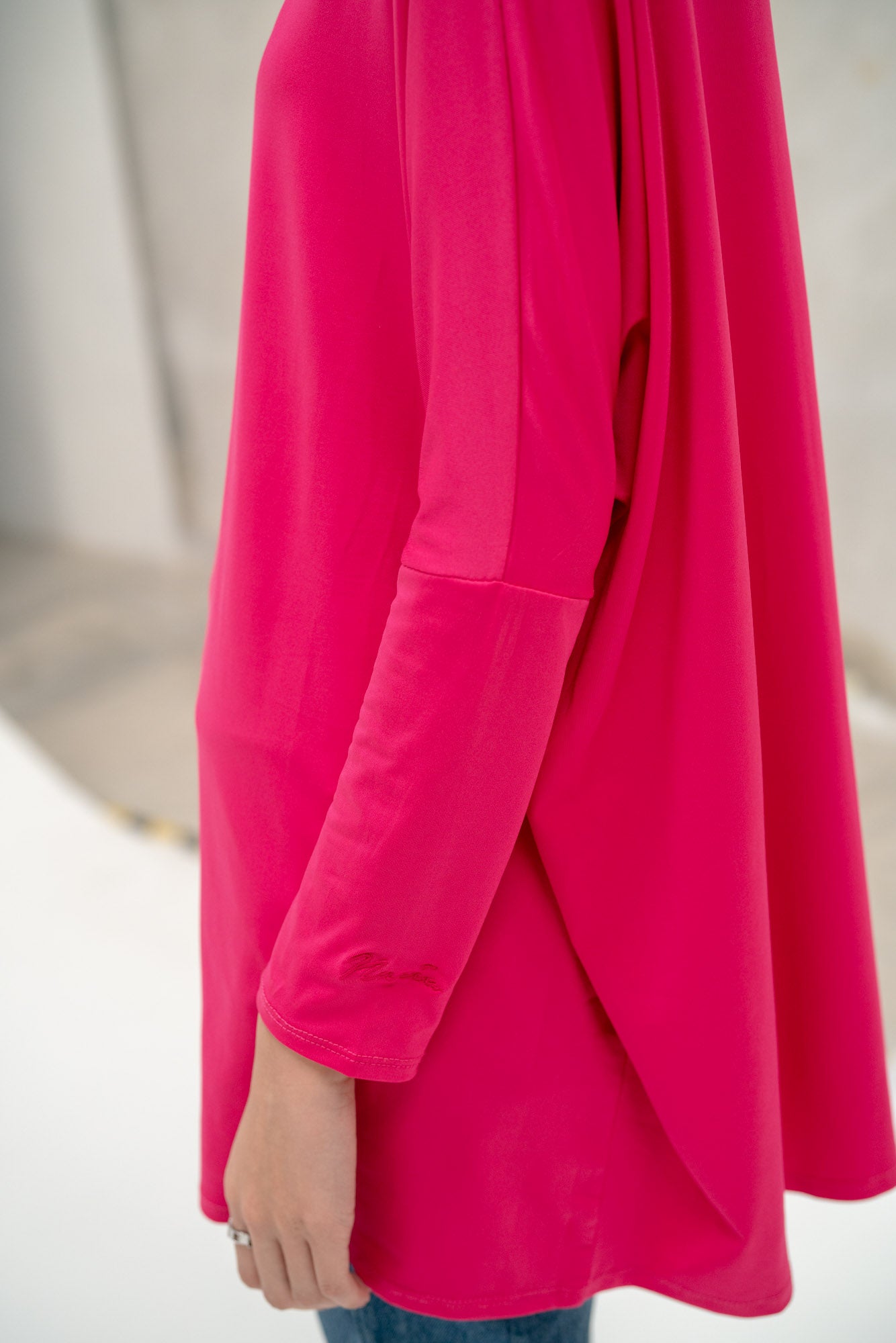 Ezra Batwing Top in Fuschia