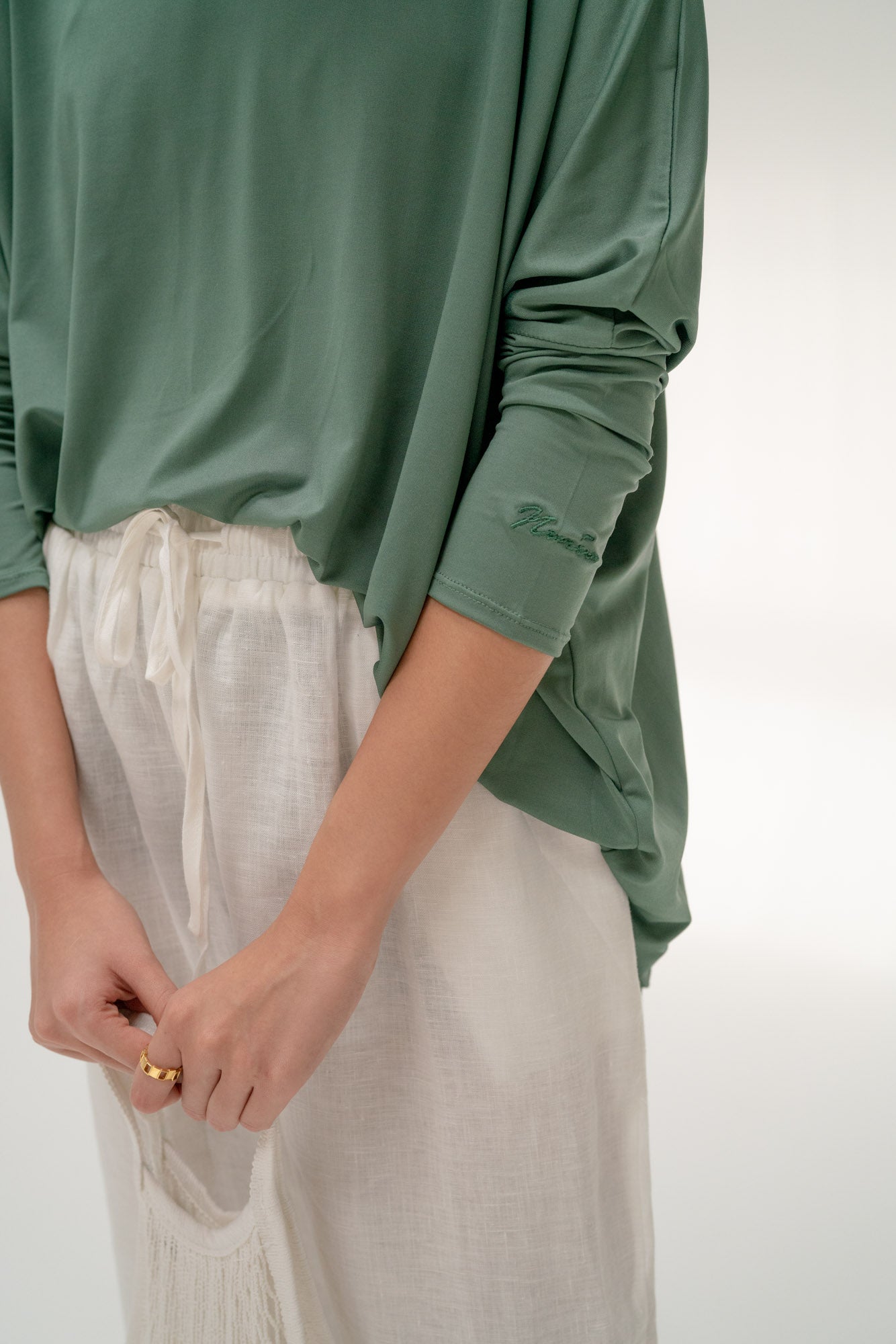 Ezra Batwing Top in Sage