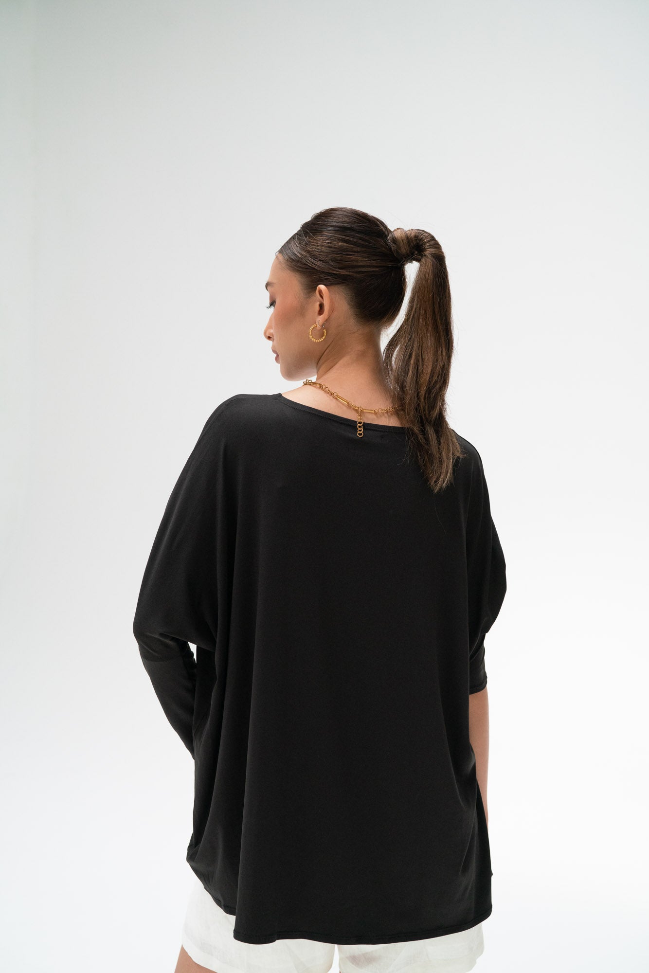 Ezra Batwing Top in Black