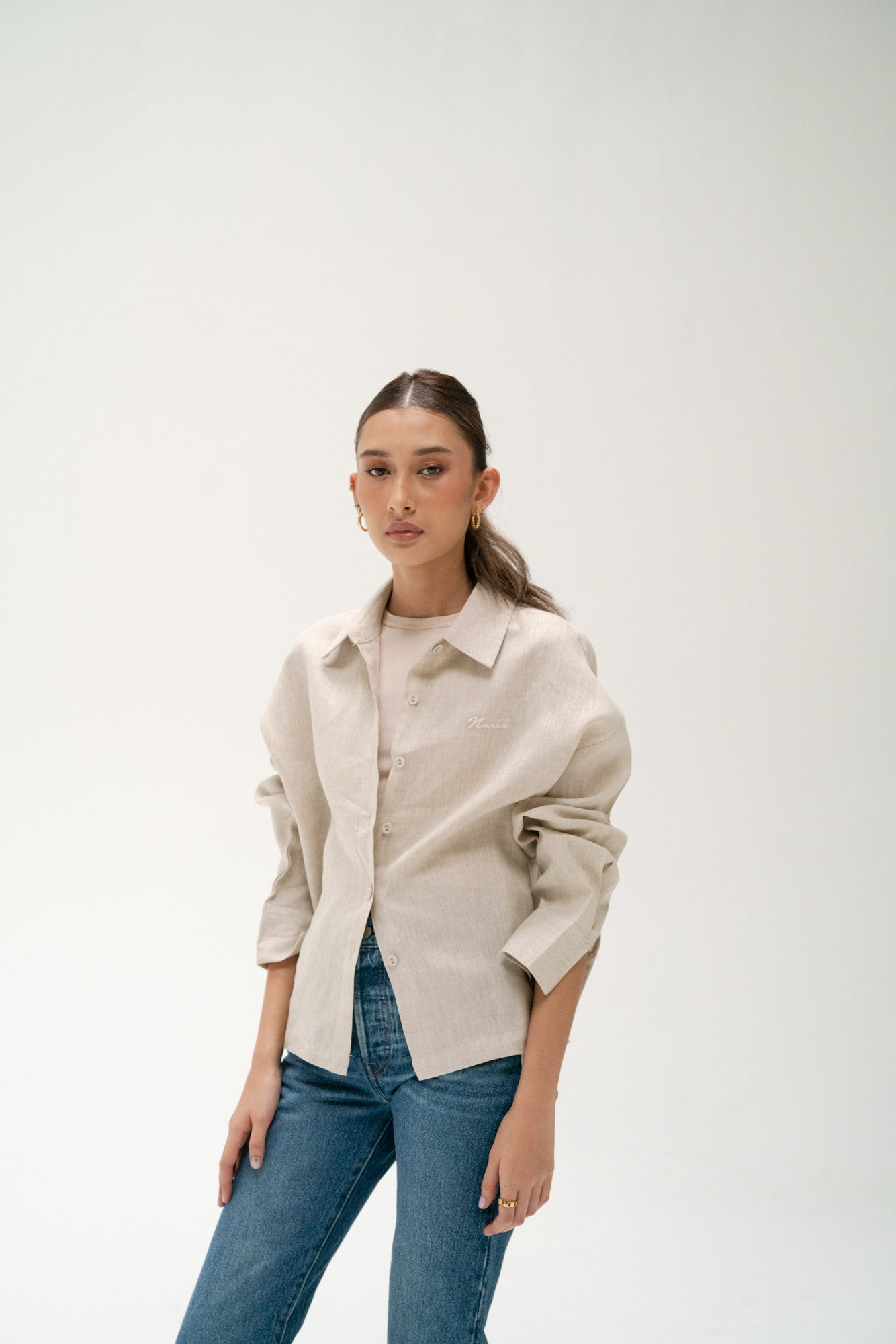 Avi Linen Shirt in Sand