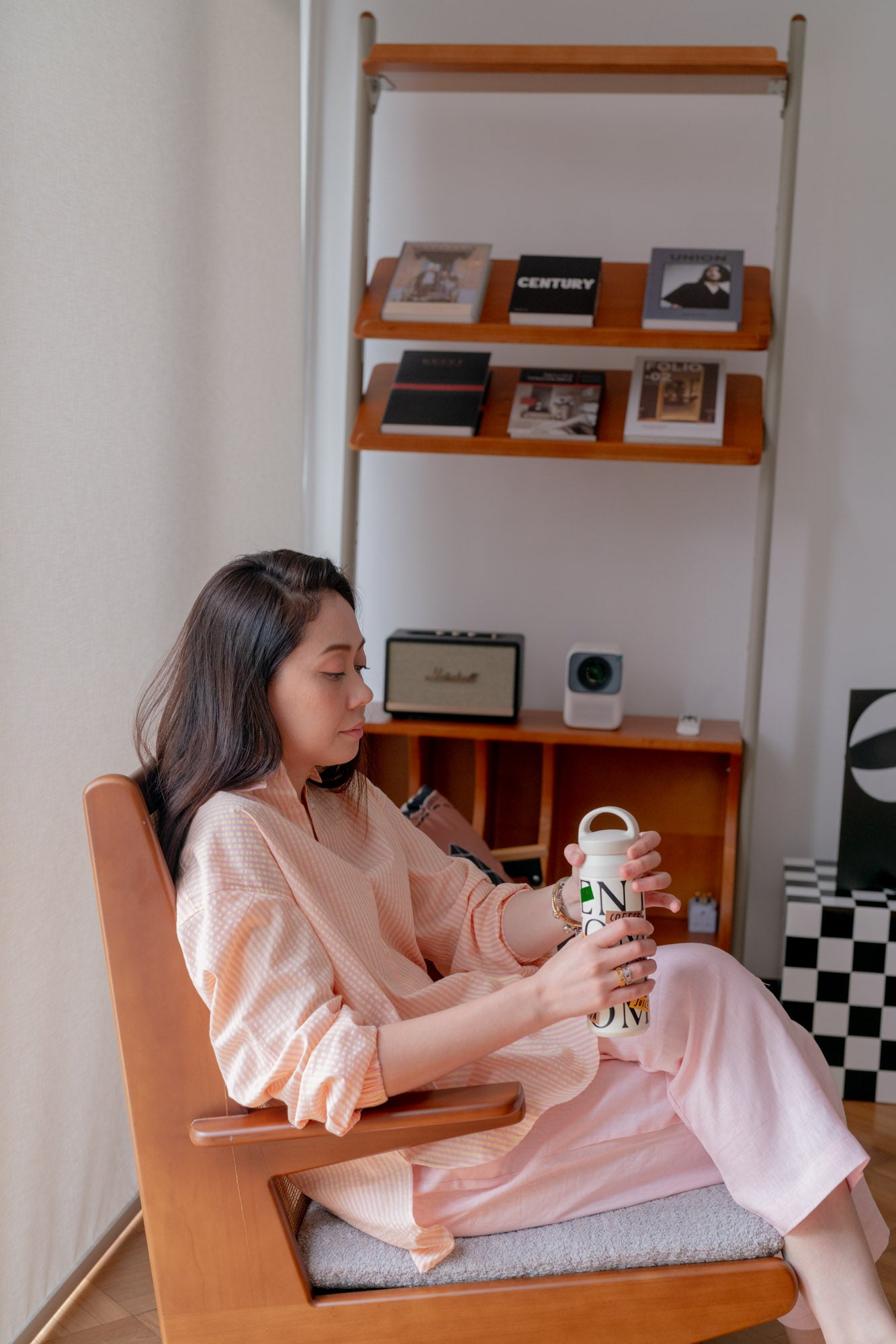 Serena Stripe Shirt in Pink Orange / Yellow