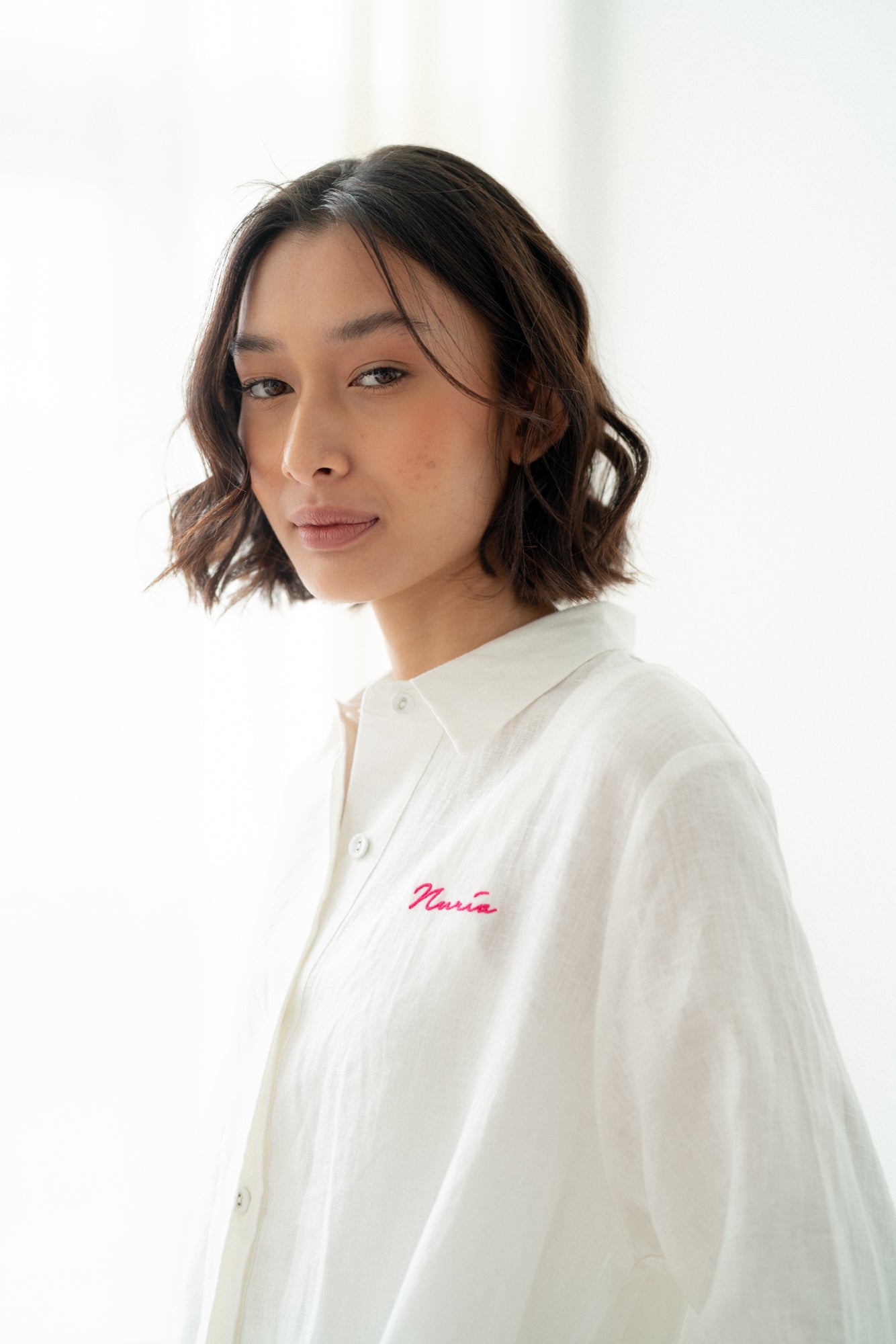 Mia Collared Dress in White