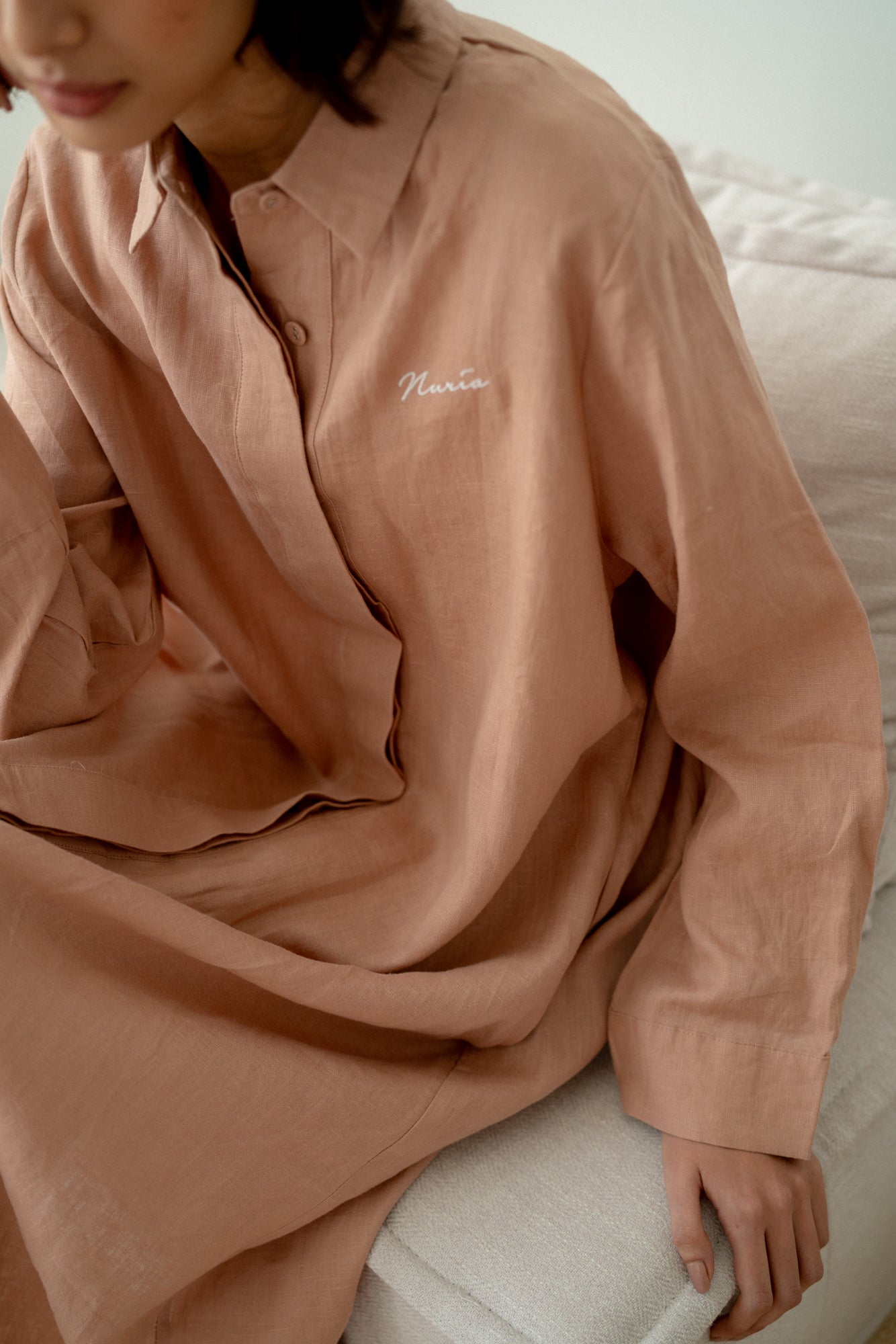 Mia Collared Dress in Brown