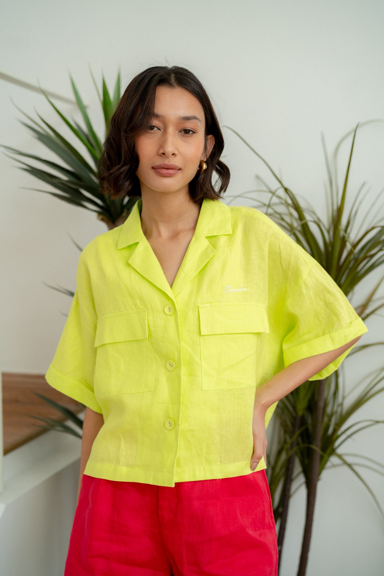 Rossa Short Sleeve Shirt Neon – Nuria - Main Image