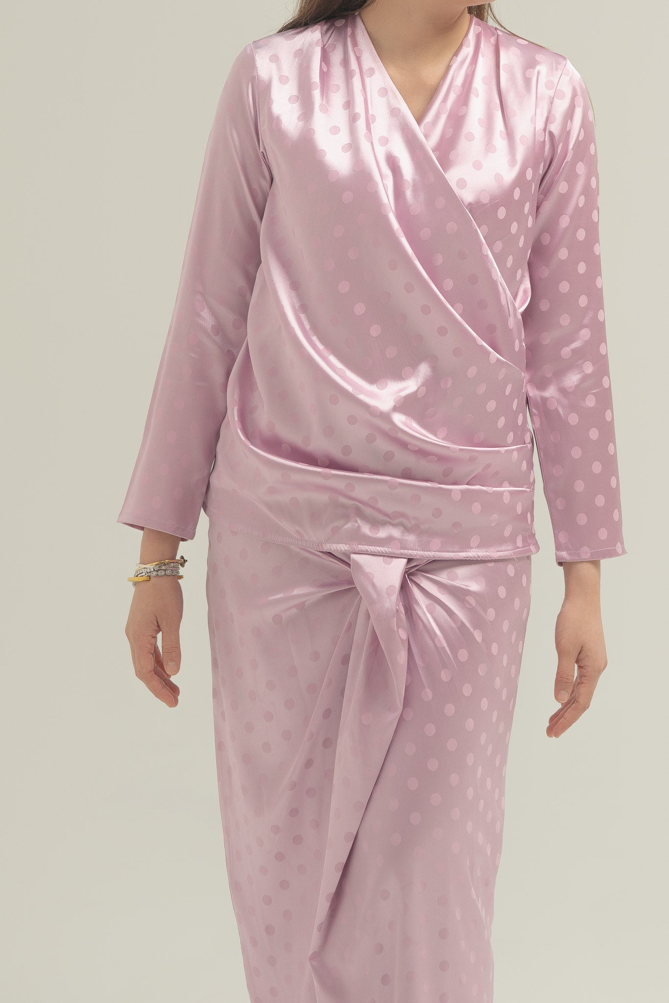 Kailani Polka Satin Jacquard in Lilac