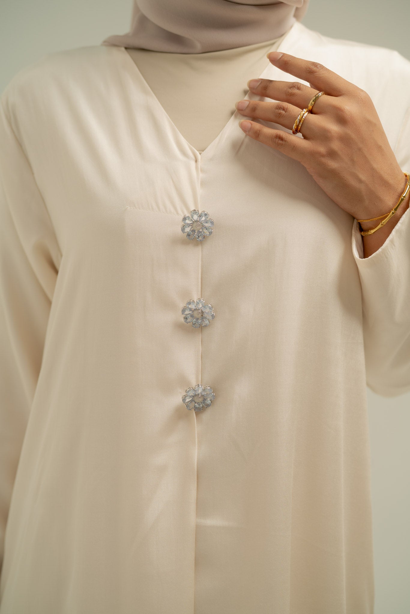 Maya Long Kebaya Top in Gold