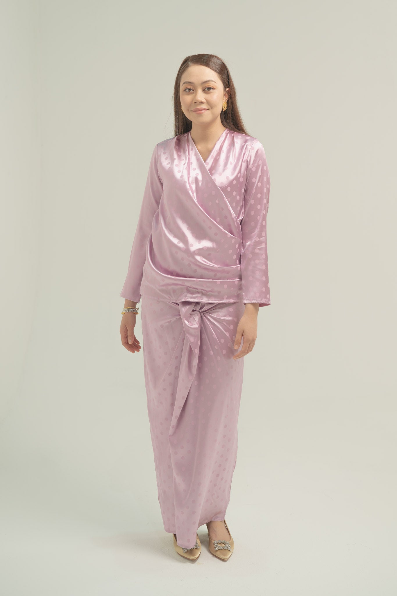 Kailani Polka Satin Jacquard in Lilac