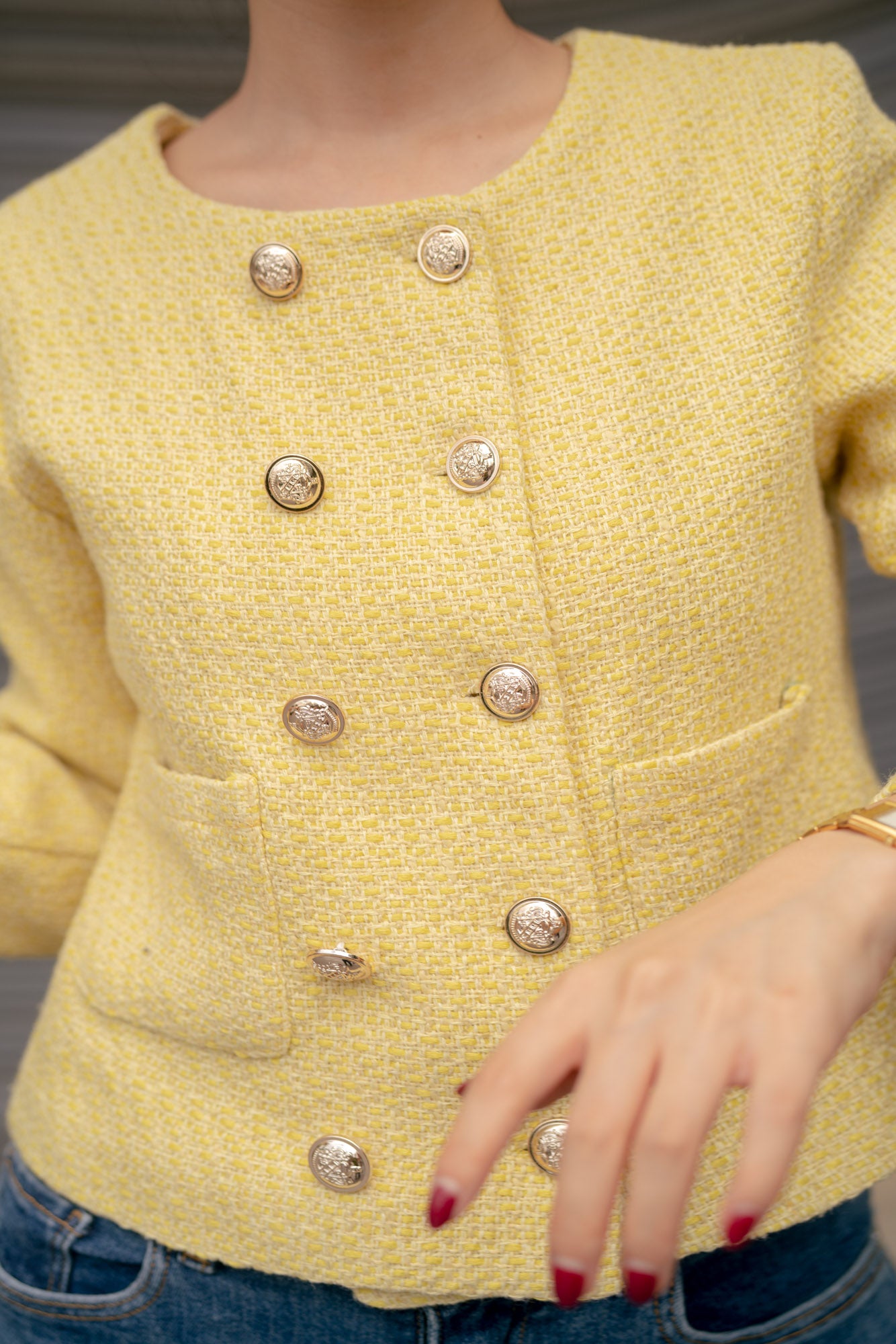 Blair Tweed Jacket in Yellow