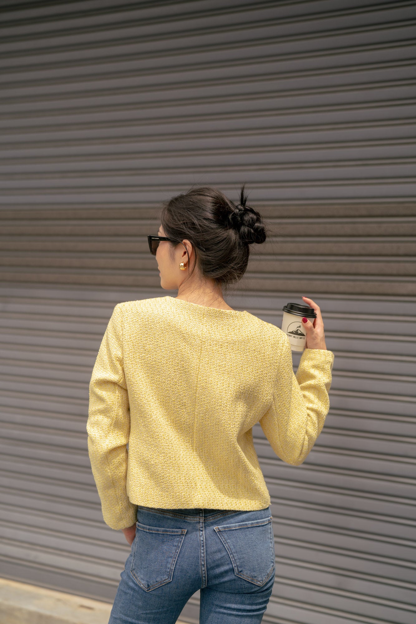 Blair Tweed Jacket in Yellow