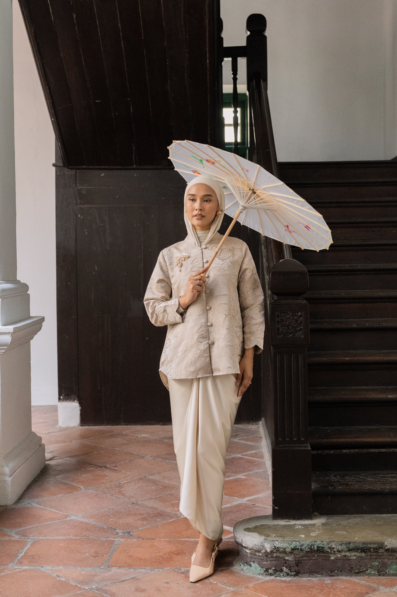 Dianti Jacquard Top in Champagne Gold