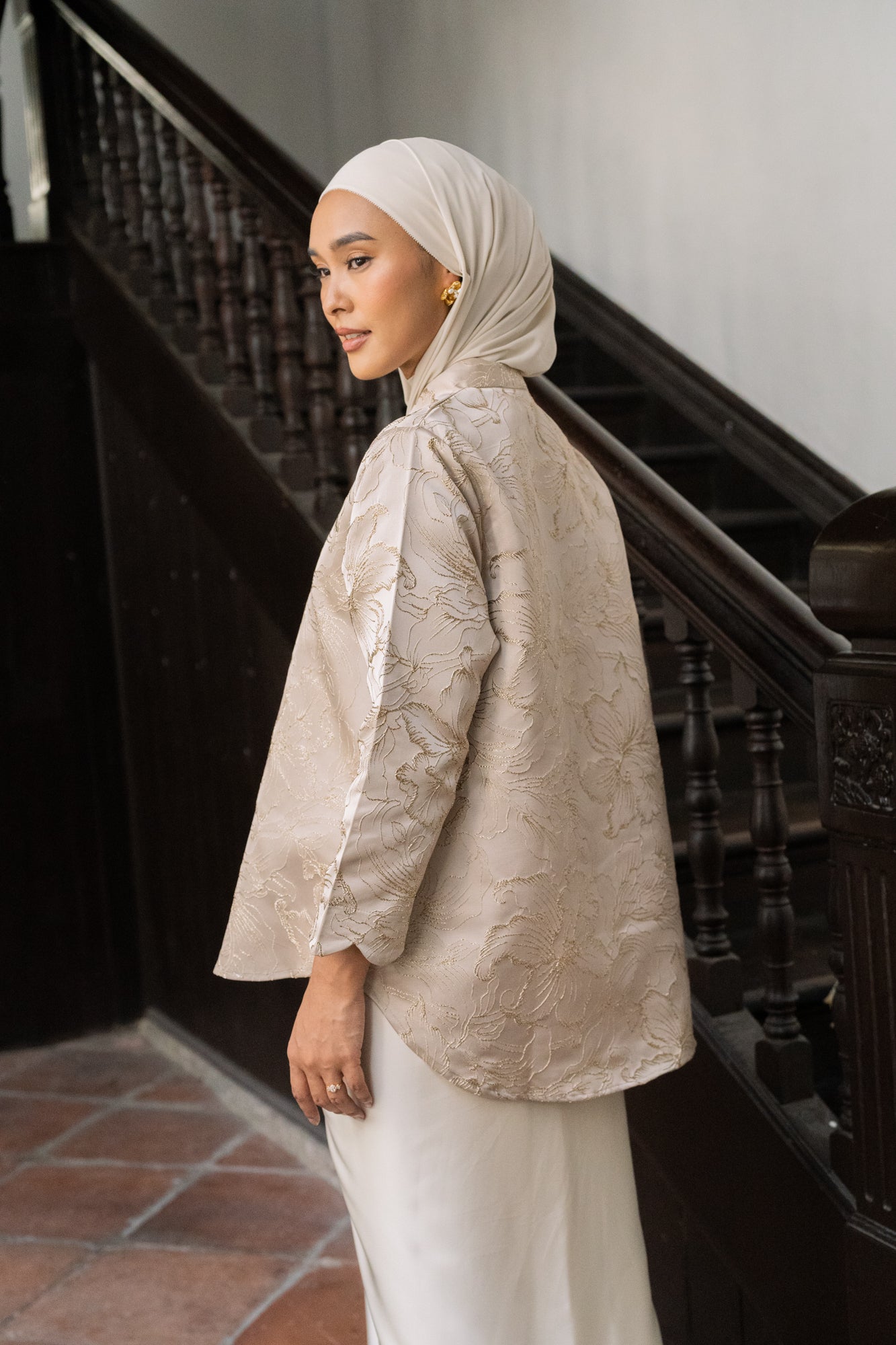 Dianti Jacquard Top in Champagne Gold