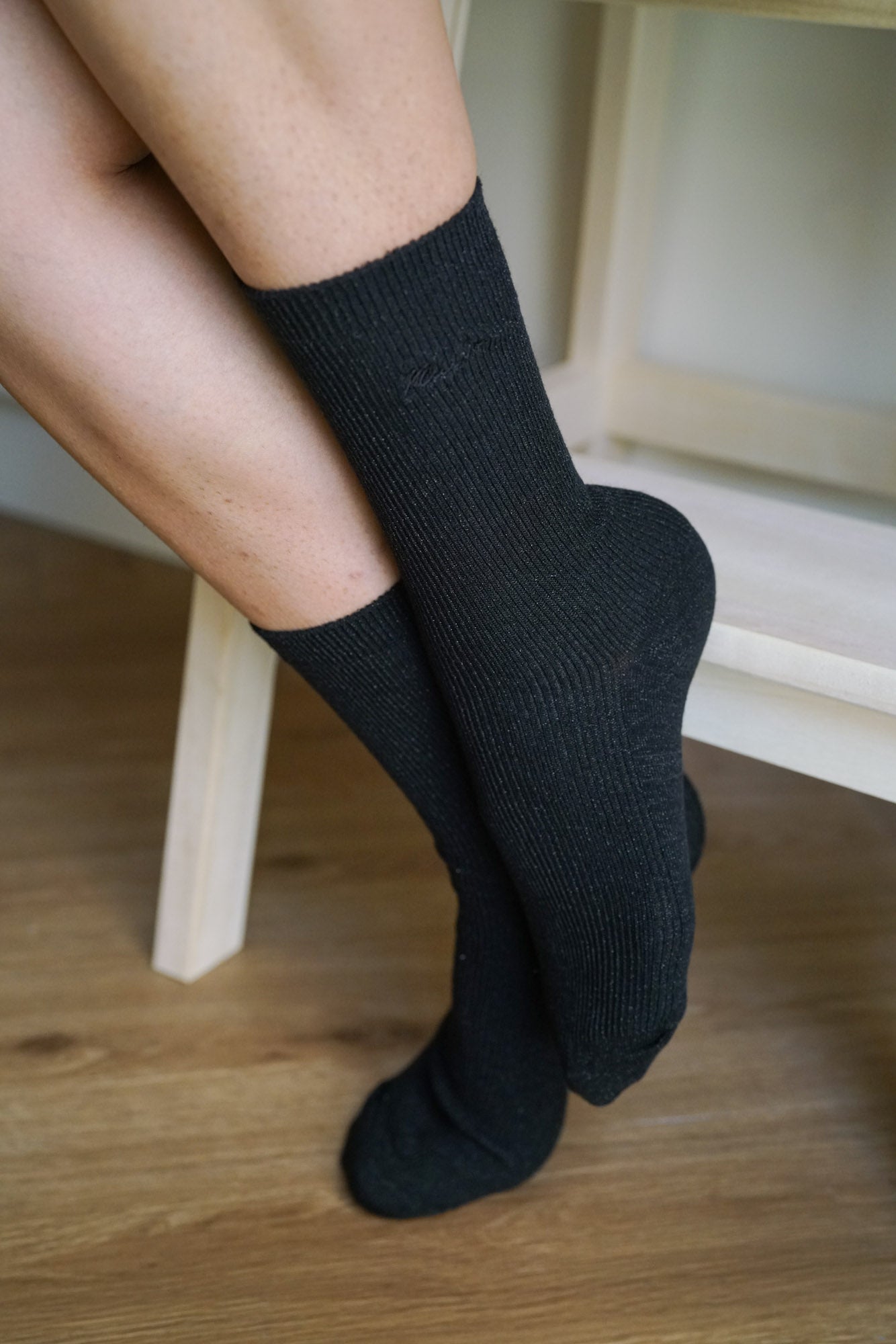 Black Glitter Socks