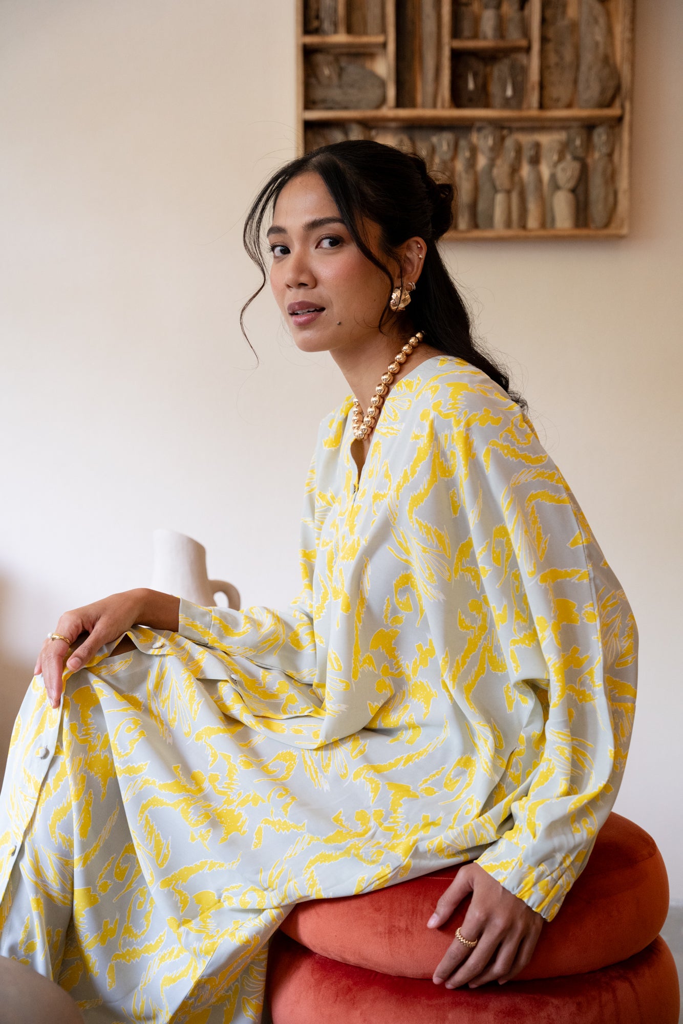 Millie Dress in Light Grey/Yellow Nuria Millie Dress in Light Grey/Yellow Nuria