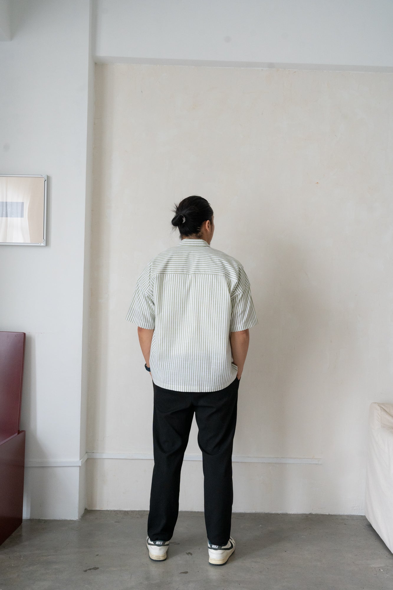 Will Boxy Striped Shirt in Sage