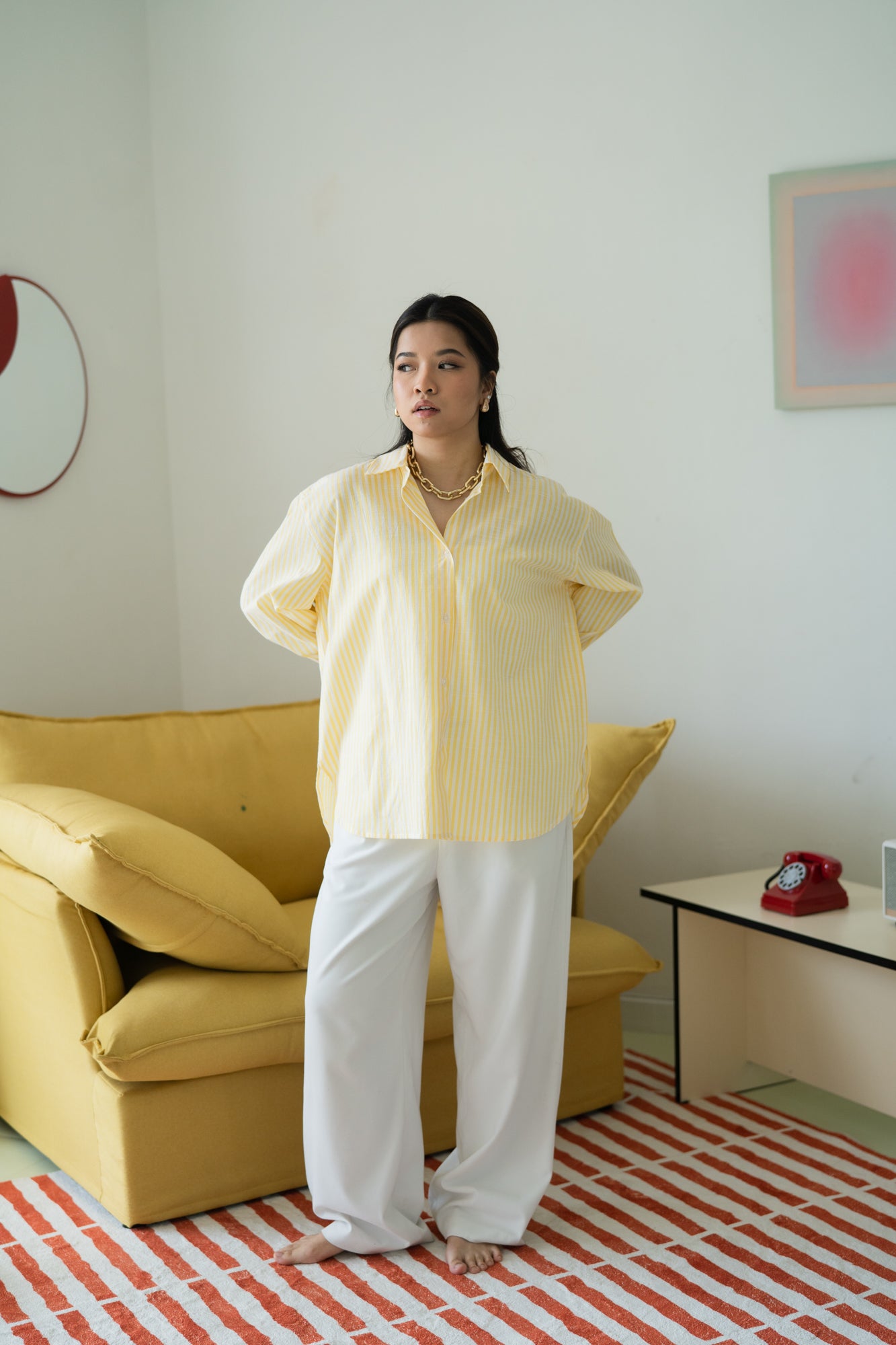 Candy Striped Shirt in Yellow