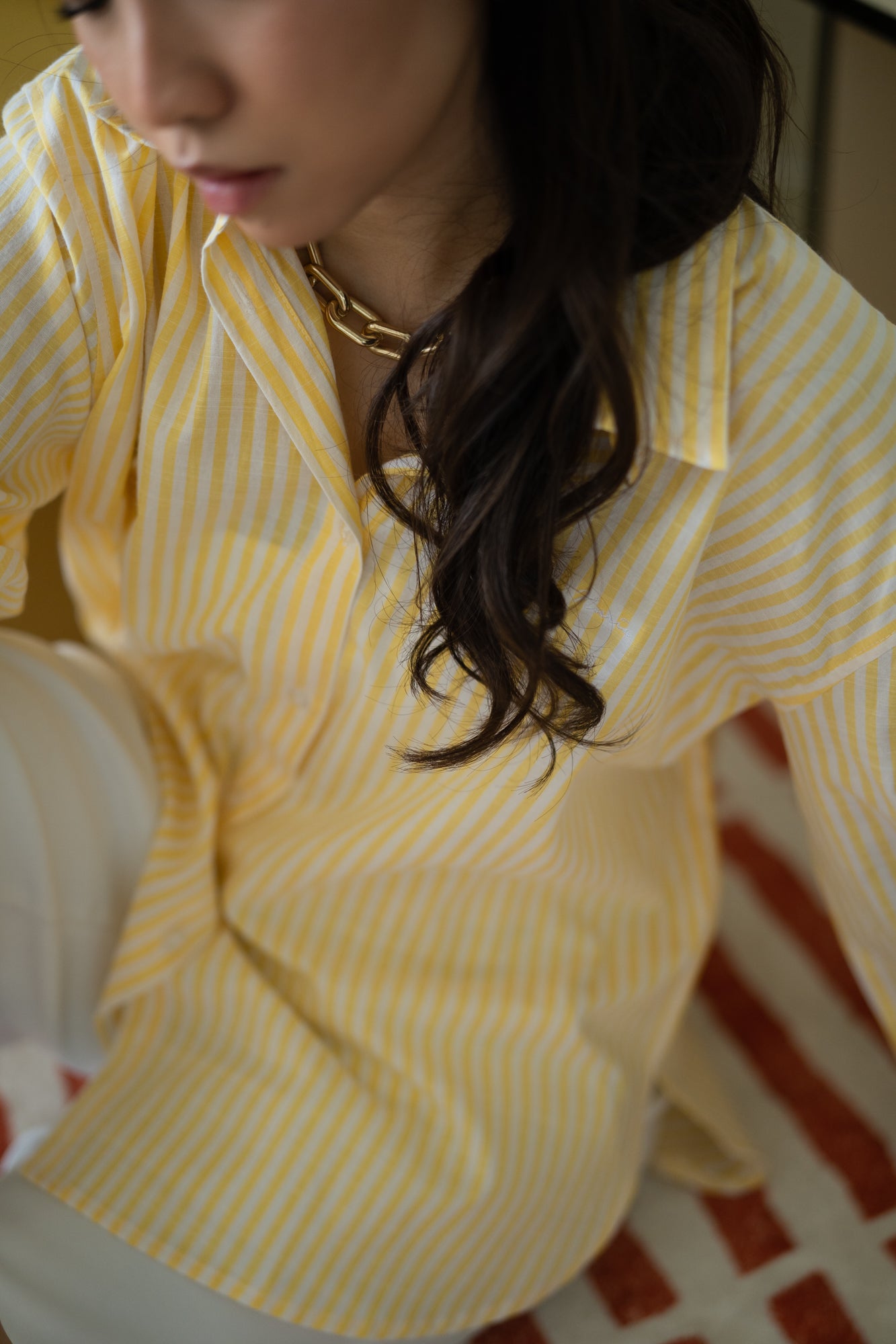 Candy Striped Shirt in Yellow