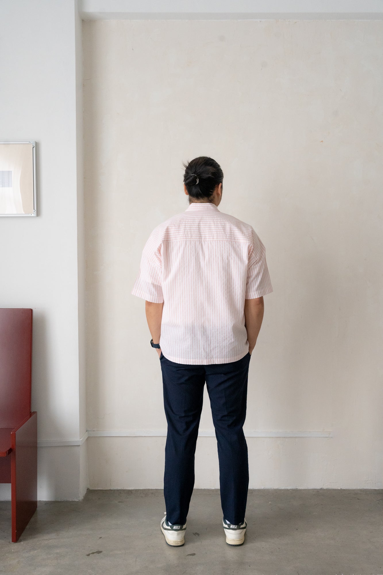 Will Boxy Striped Shirt in Pastel Peach