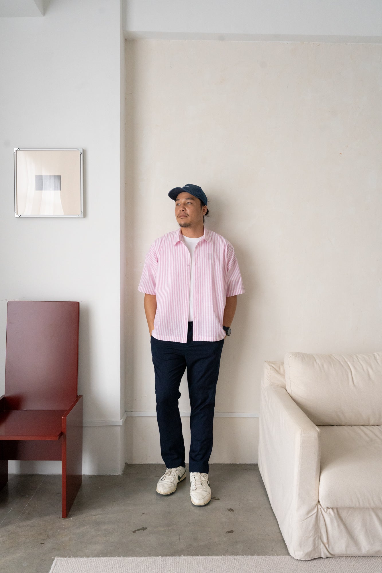 Will Boxy Striped Shirt in Pink