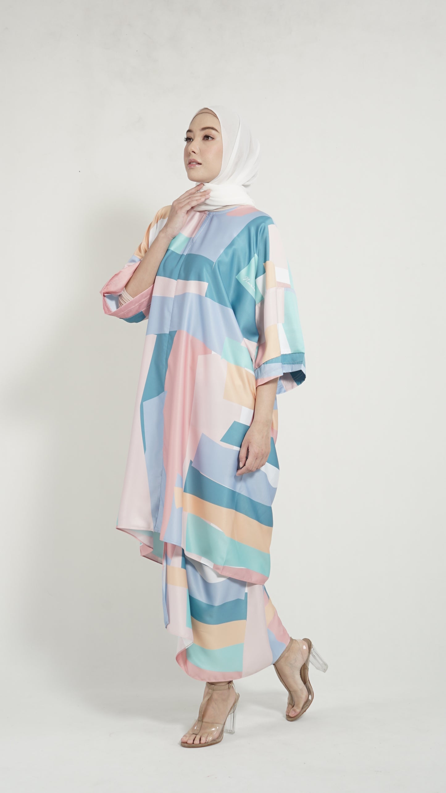Kirana Top Turquoise Geometry