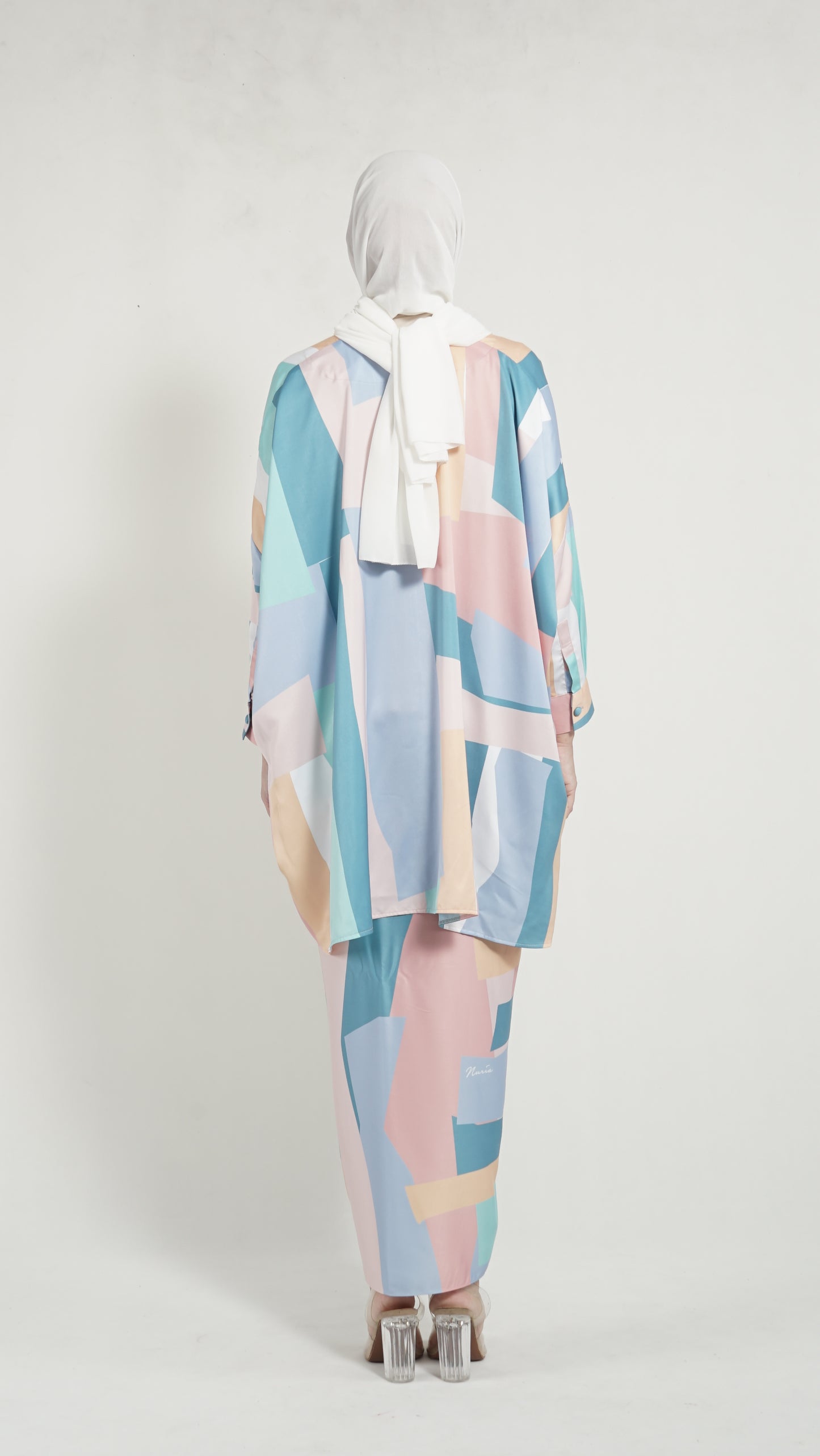 Alessia top Turquoise Geometry