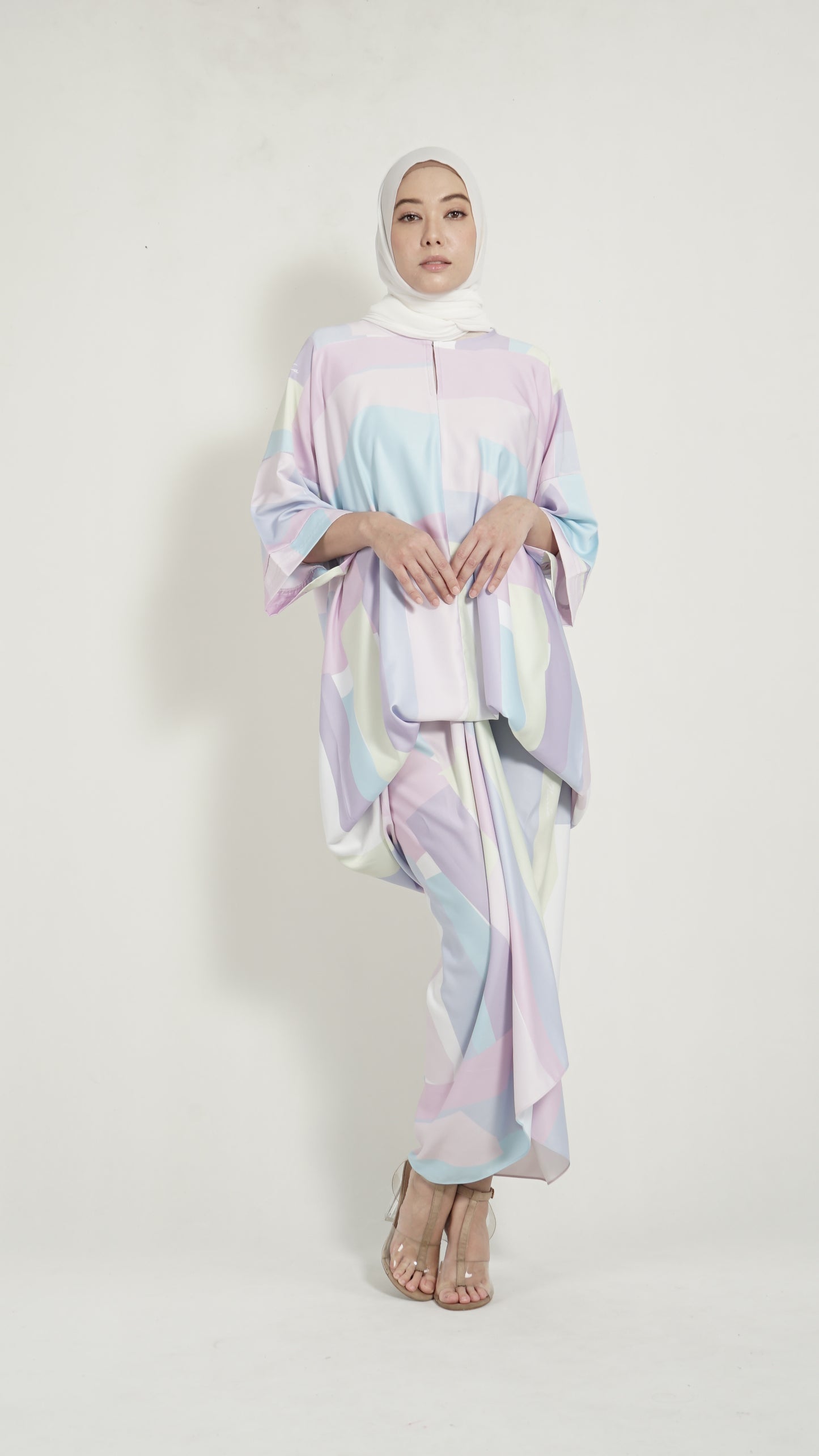 Kirana Top Pastel Purple Geometry