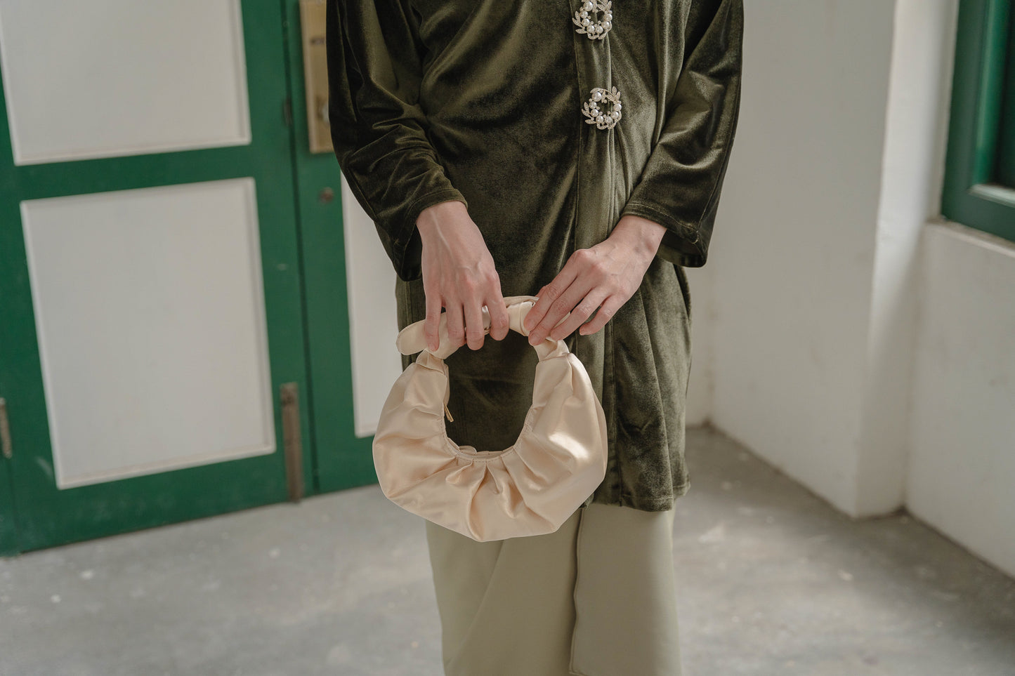 Dewi Kimono Kebaya Top in Olive Green