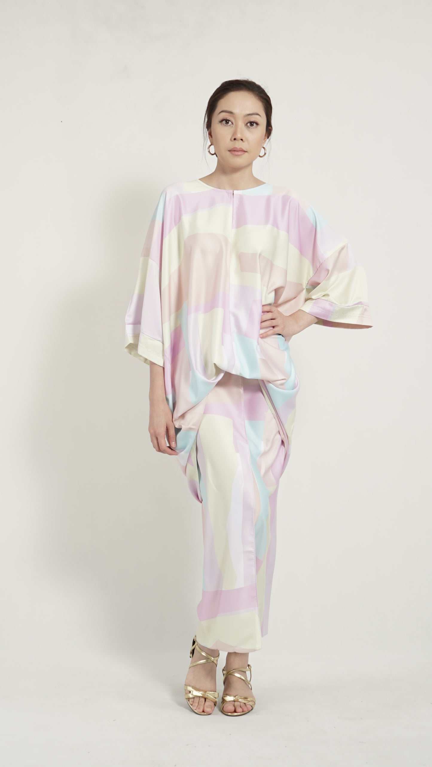 Kirana Top Pastel Yellow Geometry