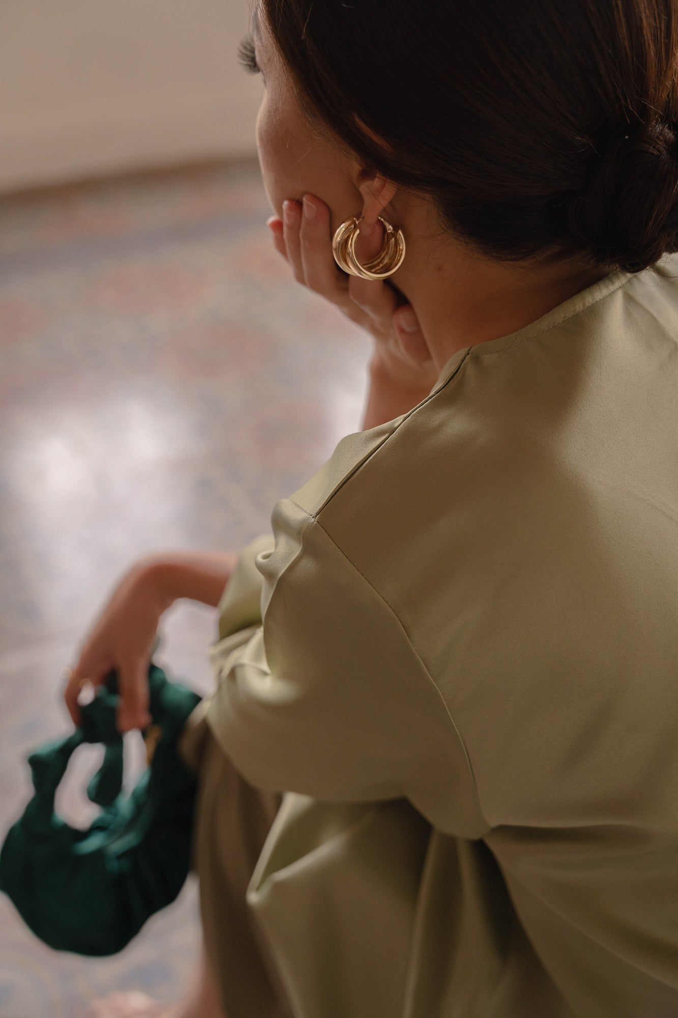 Murni Top in Dusty Green