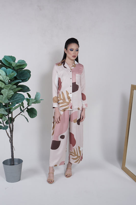 Eva Silk Pyjama Pants Blush