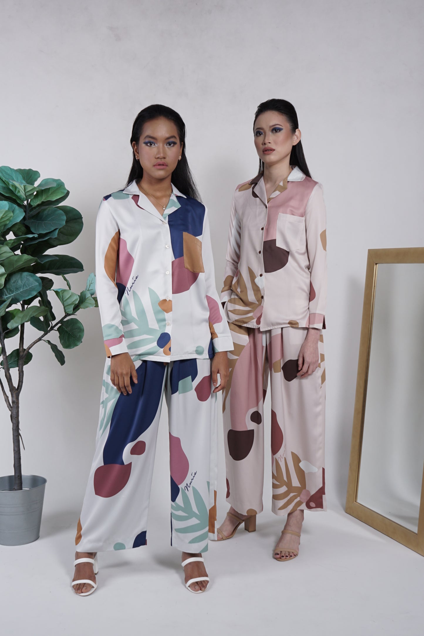 Evie Silk Pyjama Shirt in Blue