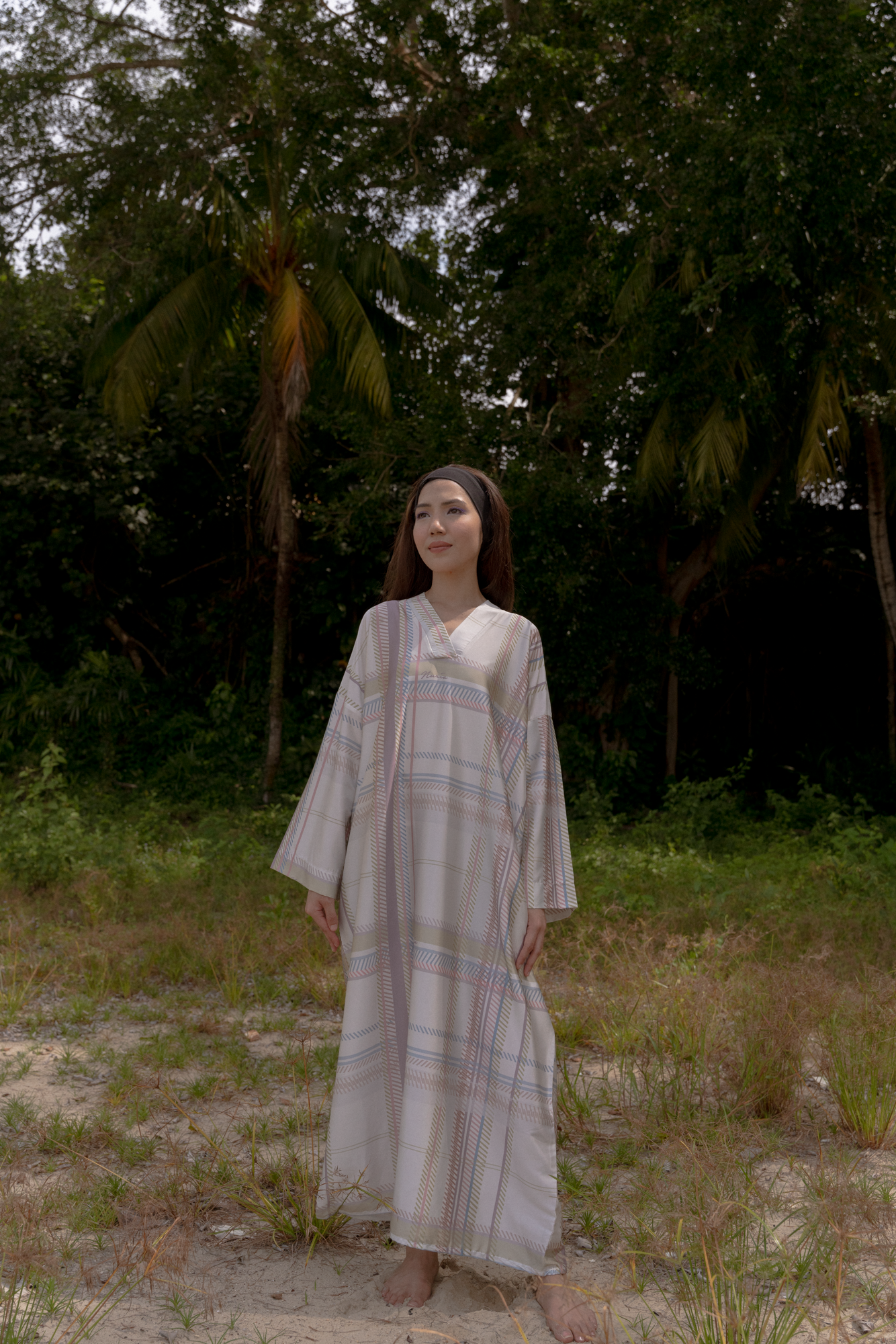 Cempaka Long Kaftan in Beige