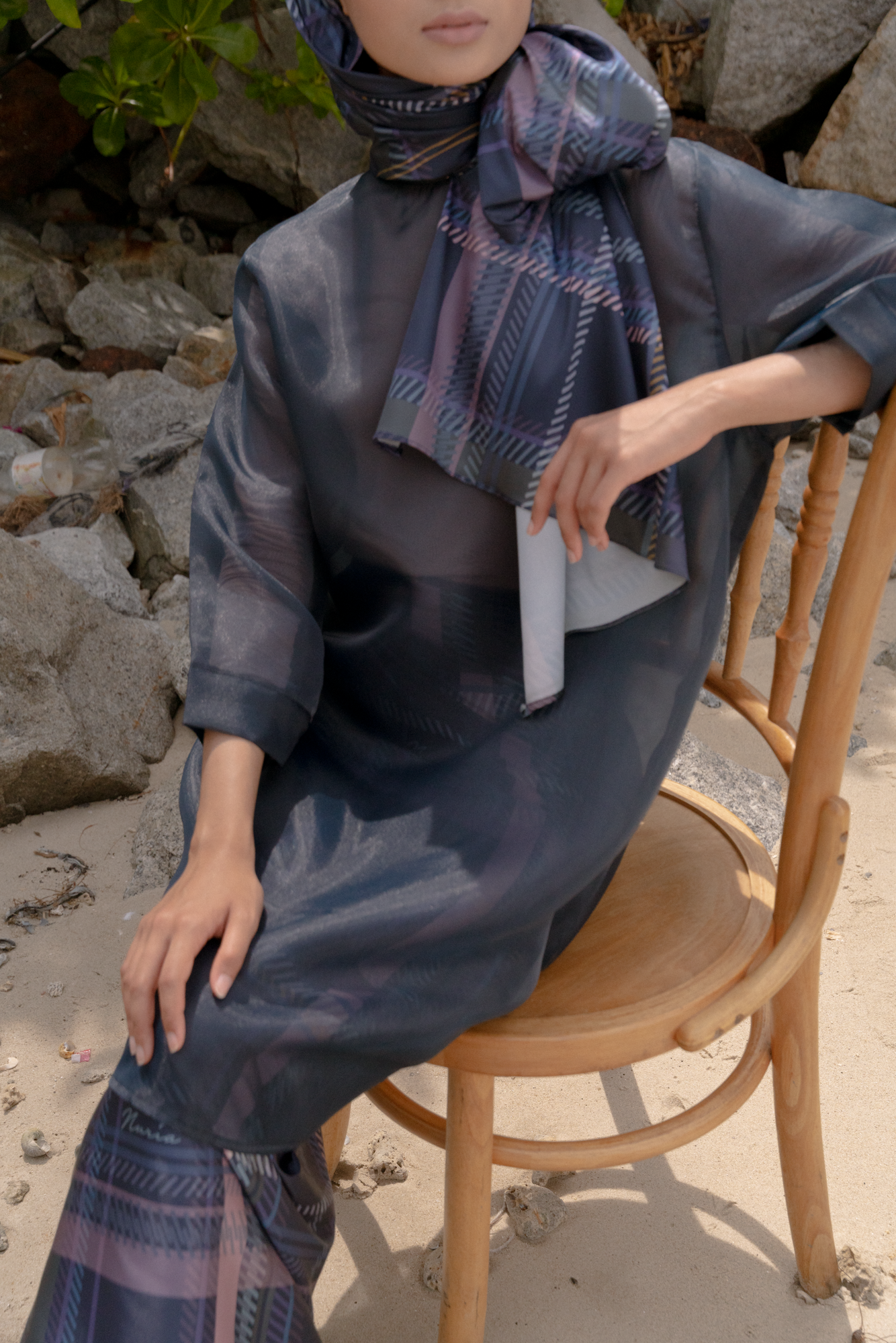 Wardah Top in Navy Blue