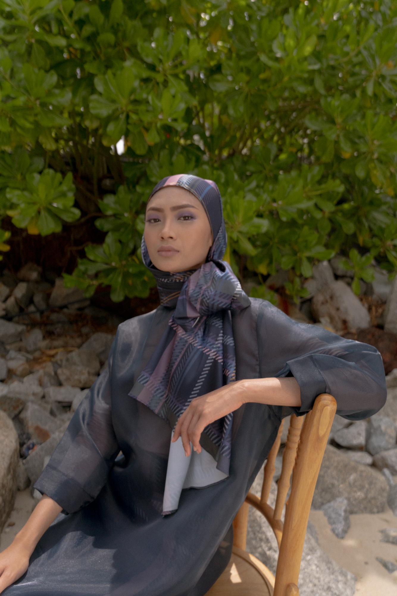 Wardah Top in Navy Blue