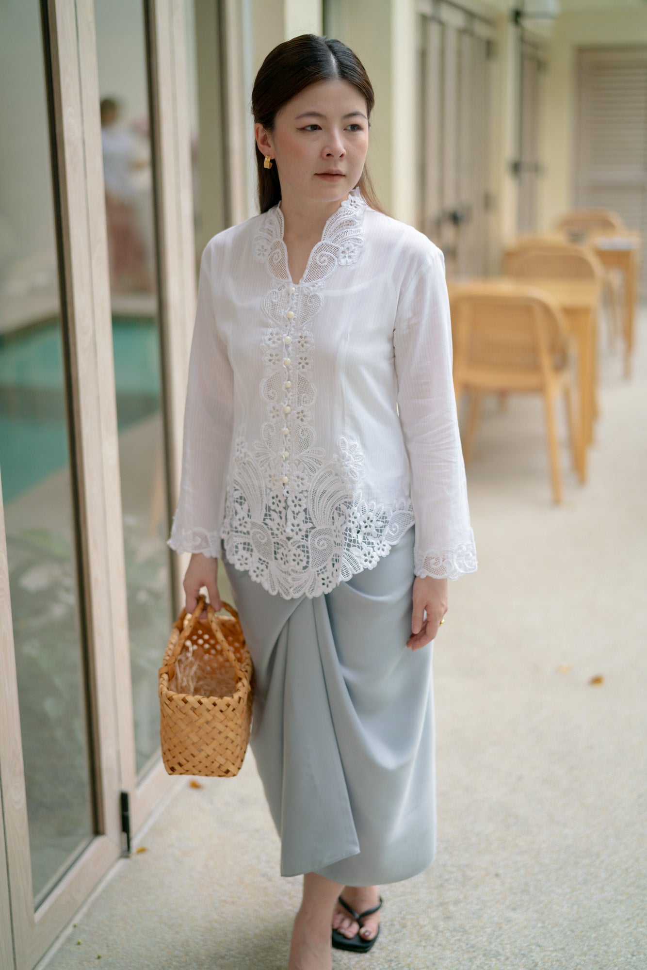 Plain Pareo in Periwinkle Blue
