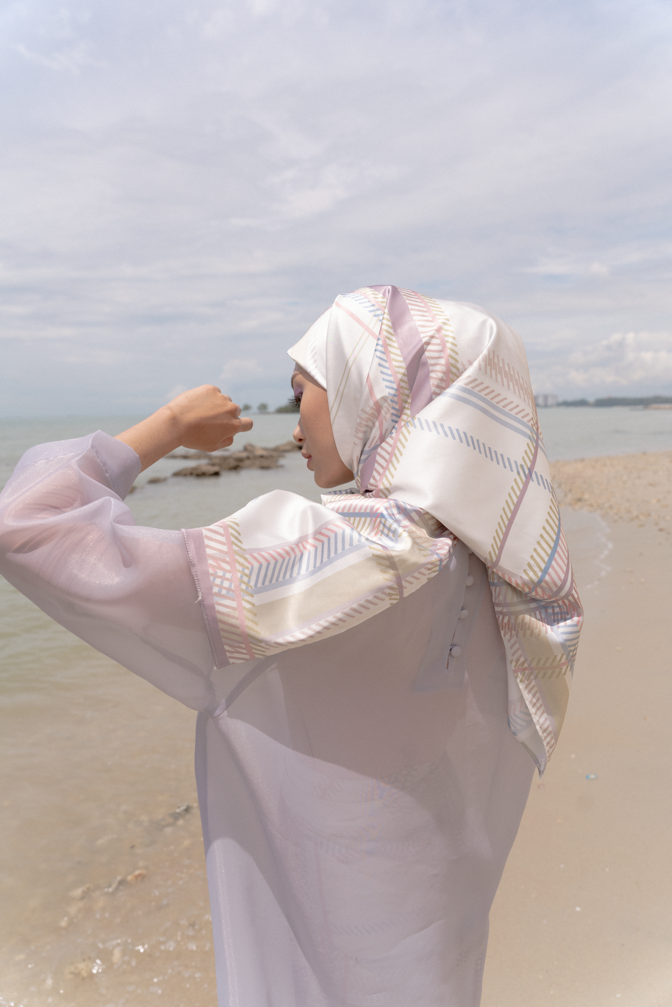 Wardah Top in Grey Blue