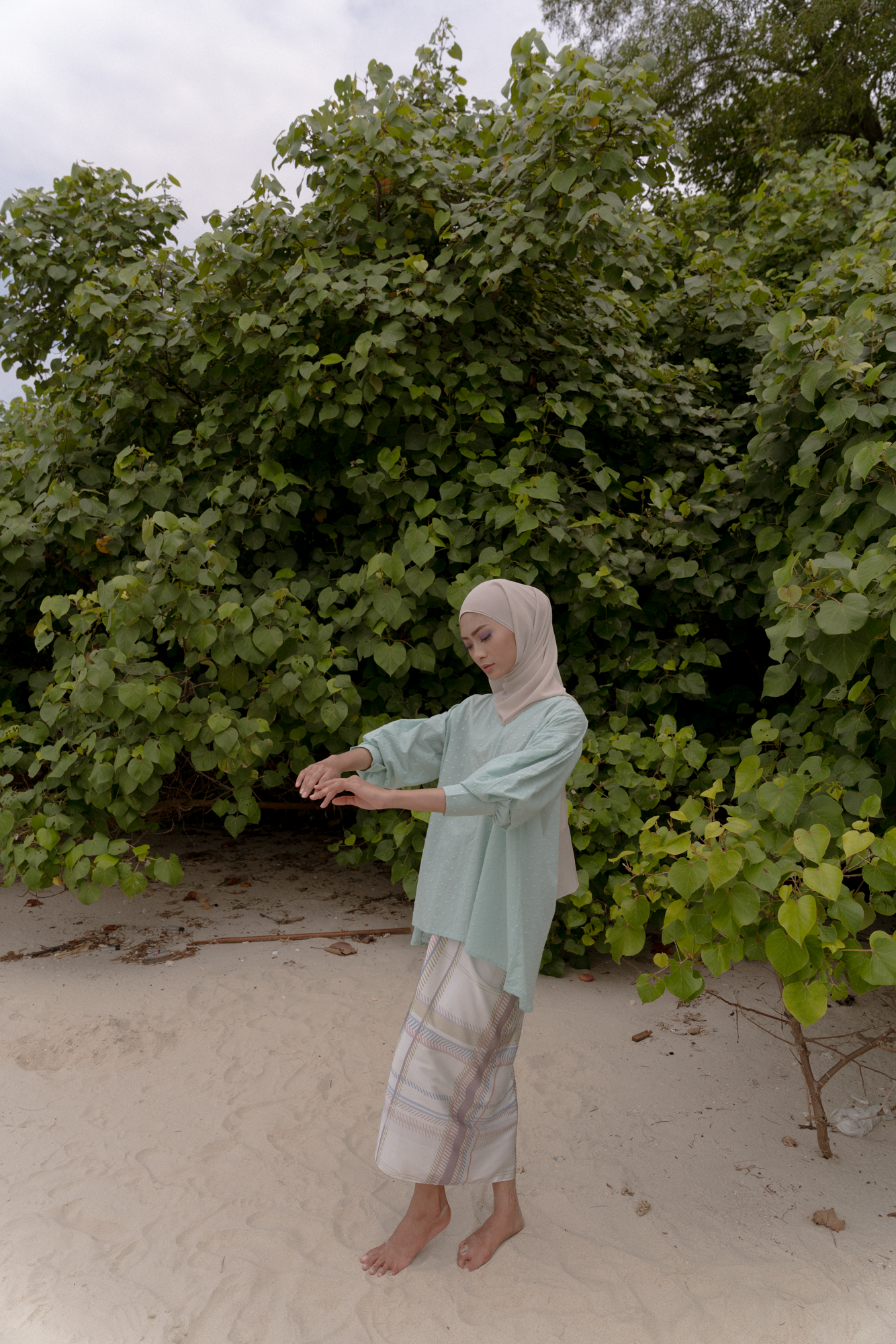 Sari Top in Mint Green