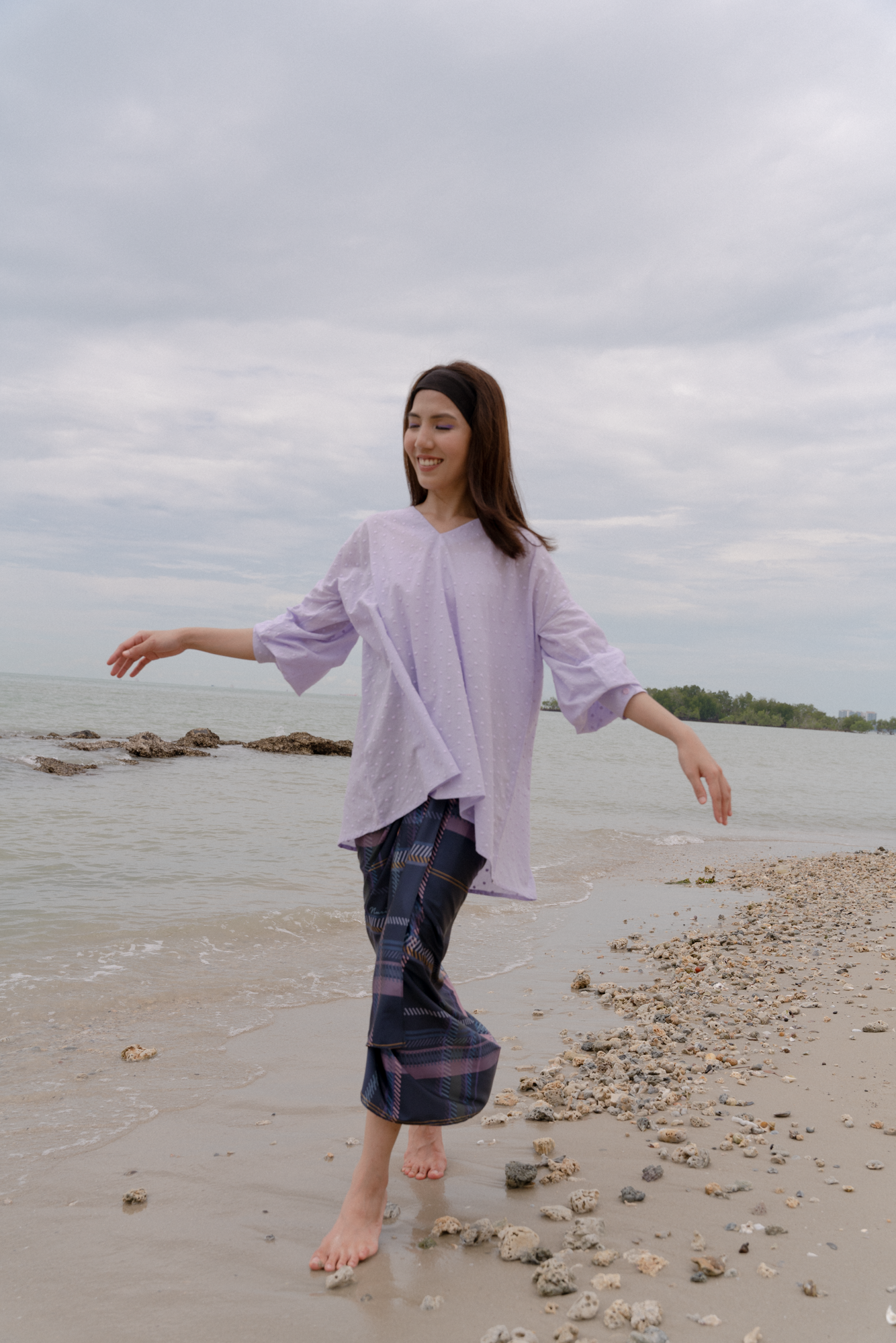 Sari Top in Lilac