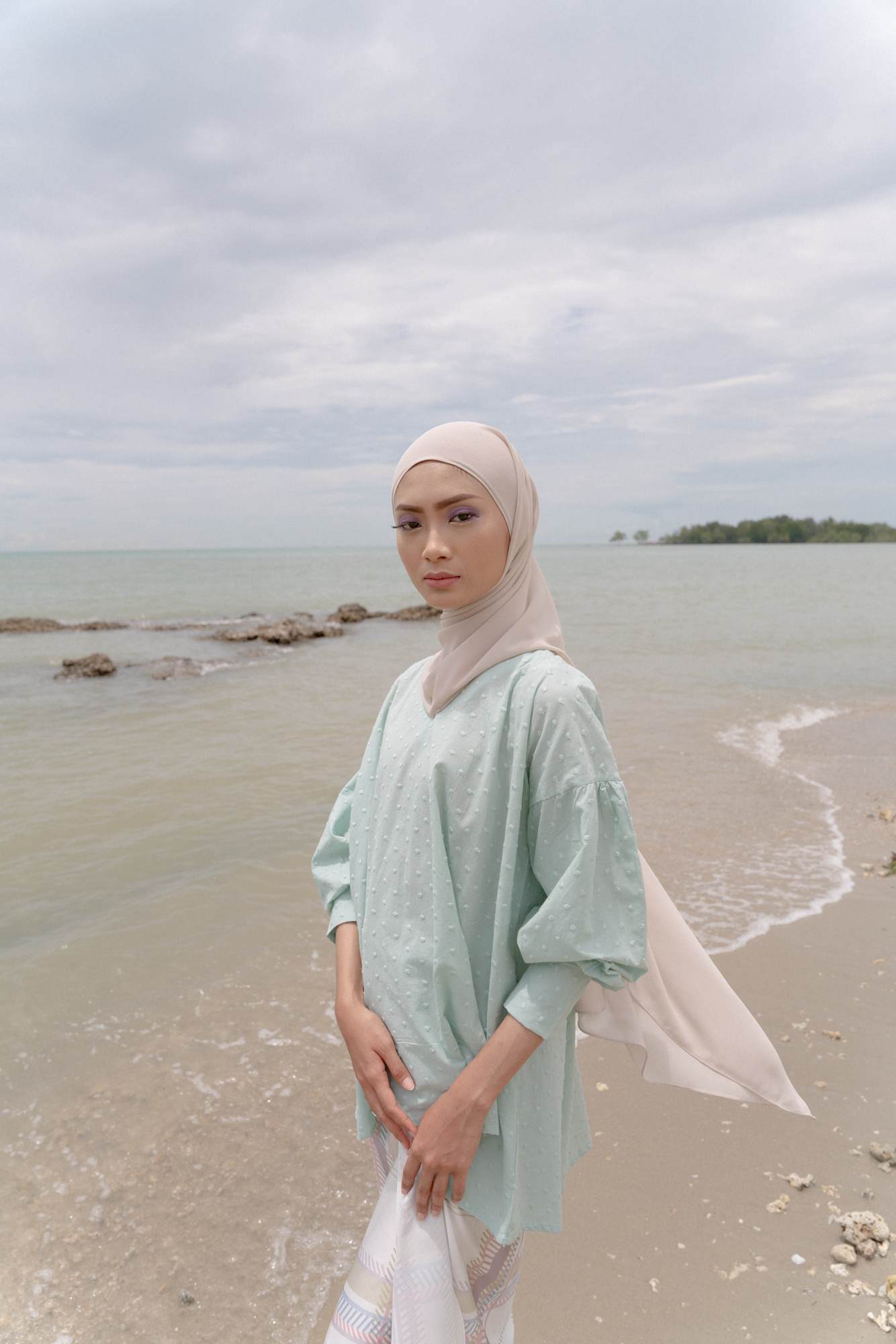 Sari Top in Mint Green