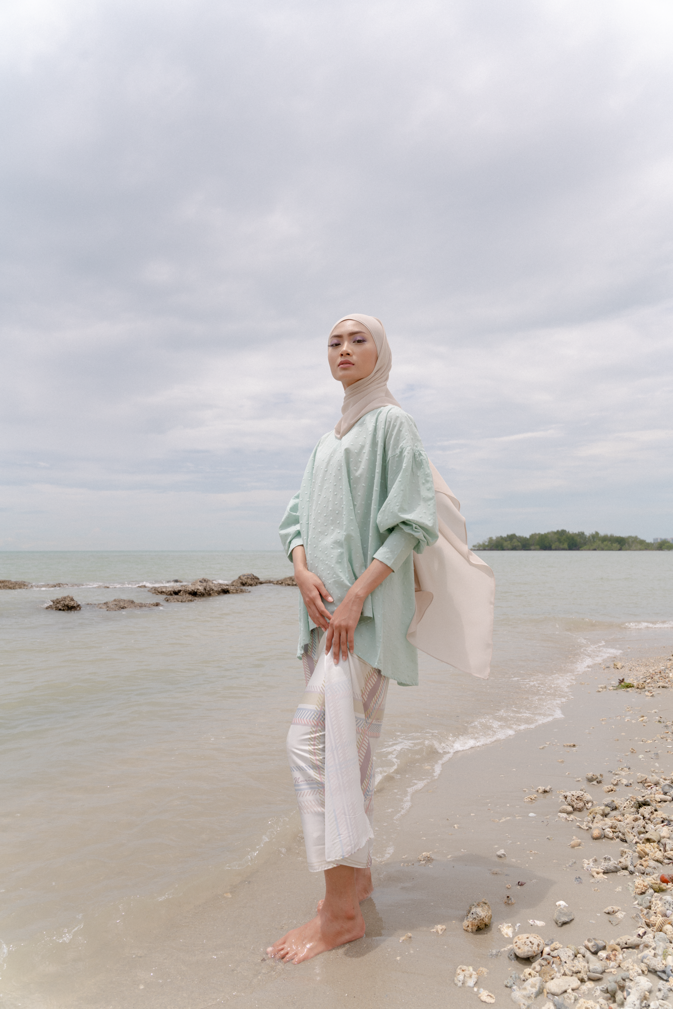 Sari Top in Mint Green