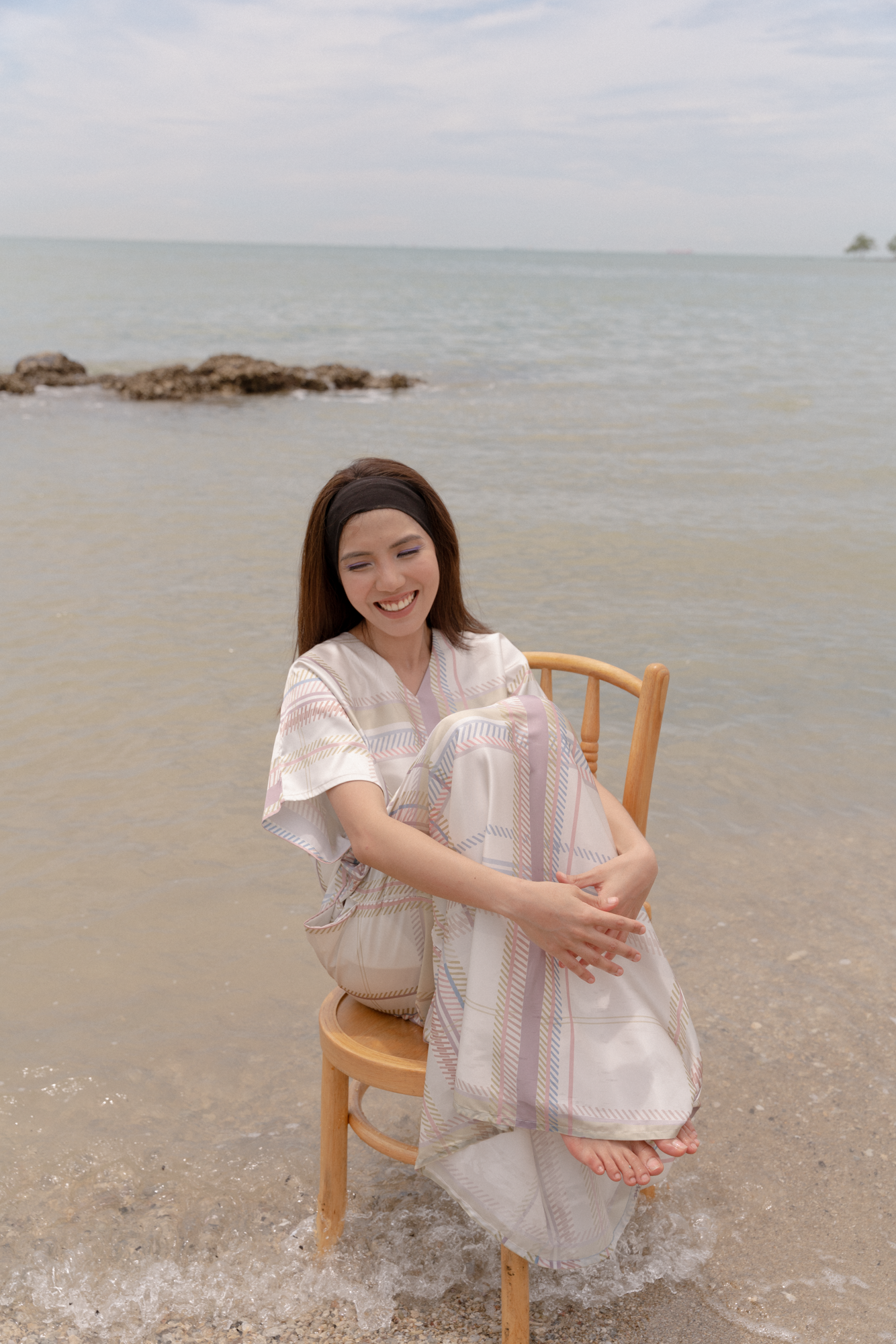 Teratai Midi Kaftan in Beige