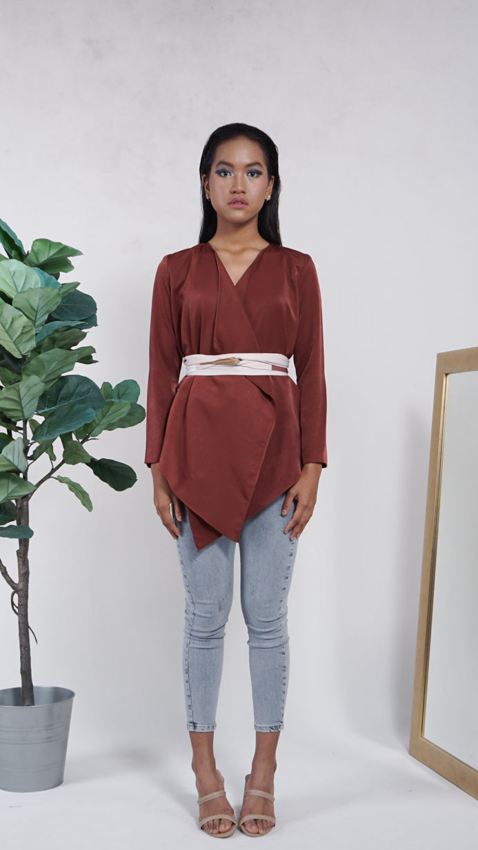Elise Kimono Cardigan in Brown