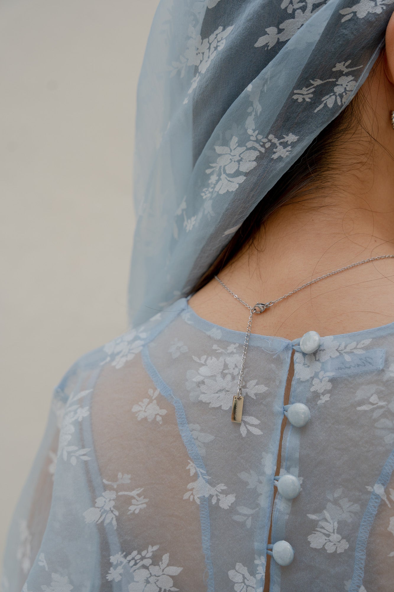 Maris Organza Set in Dusty Blue