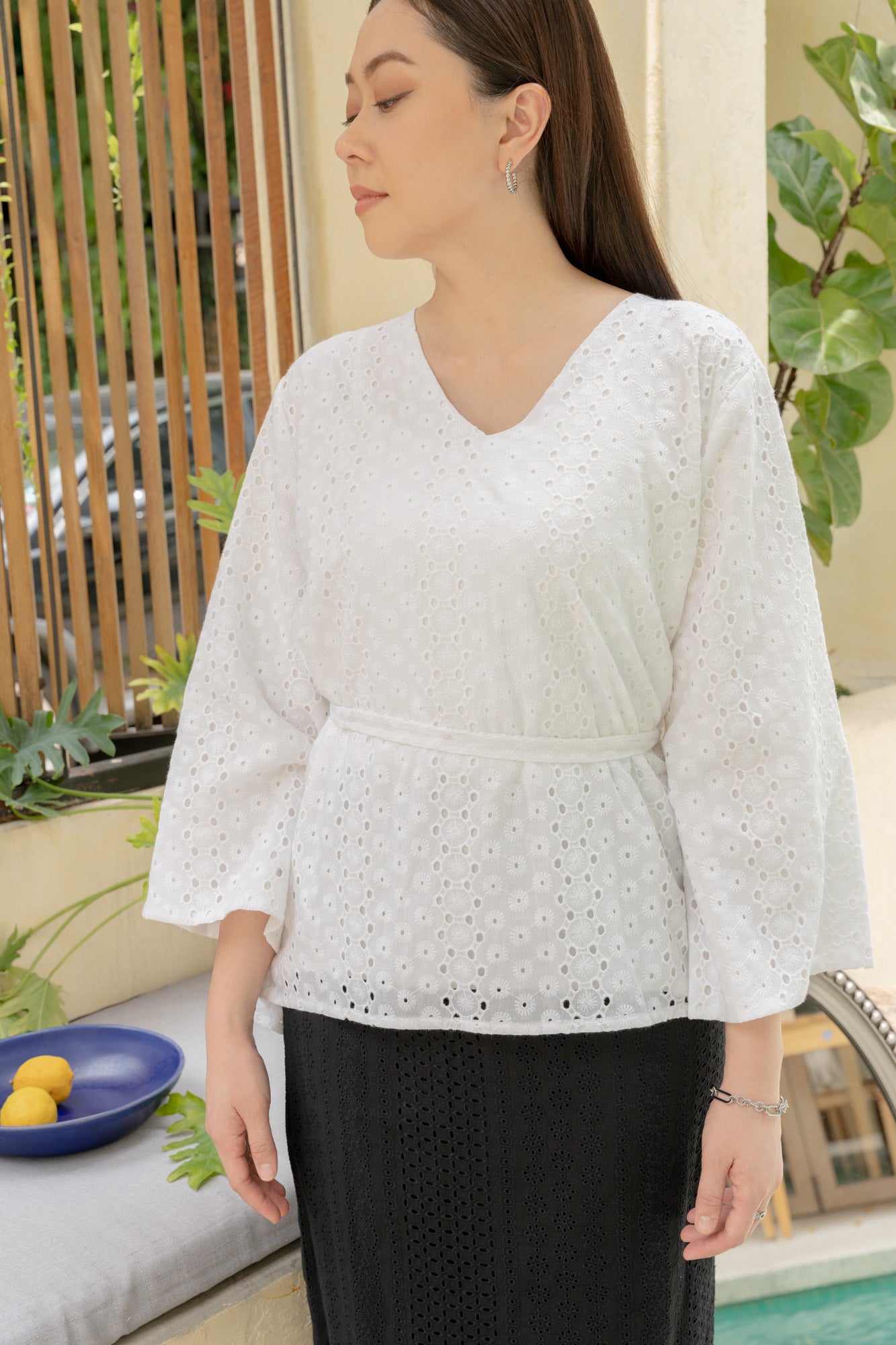 Juni Embroidery Skirt in Black
