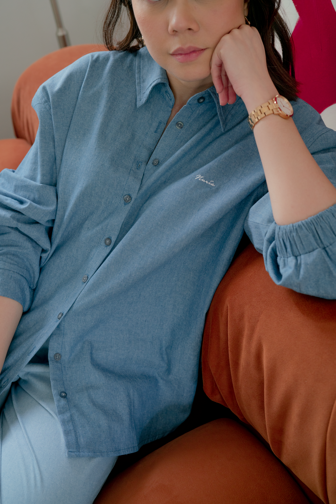 Rei Boyfriend Shirt in Dark Denim