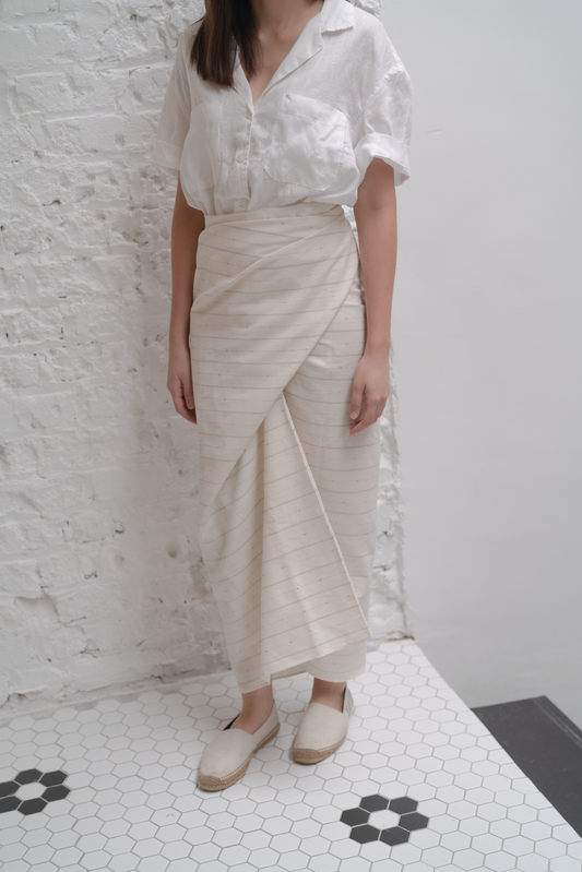 Linen Pareo in Off White