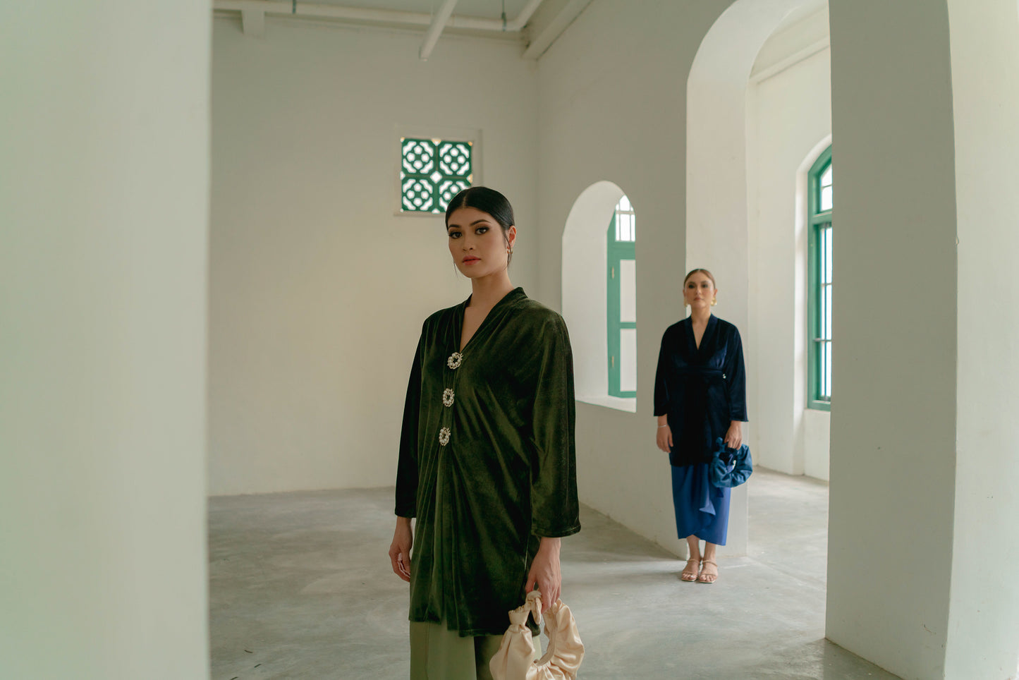 Dewi Kimono Kebaya Top in Olive Green