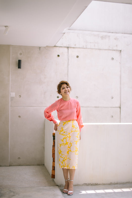 Floral Skirt in Yellow